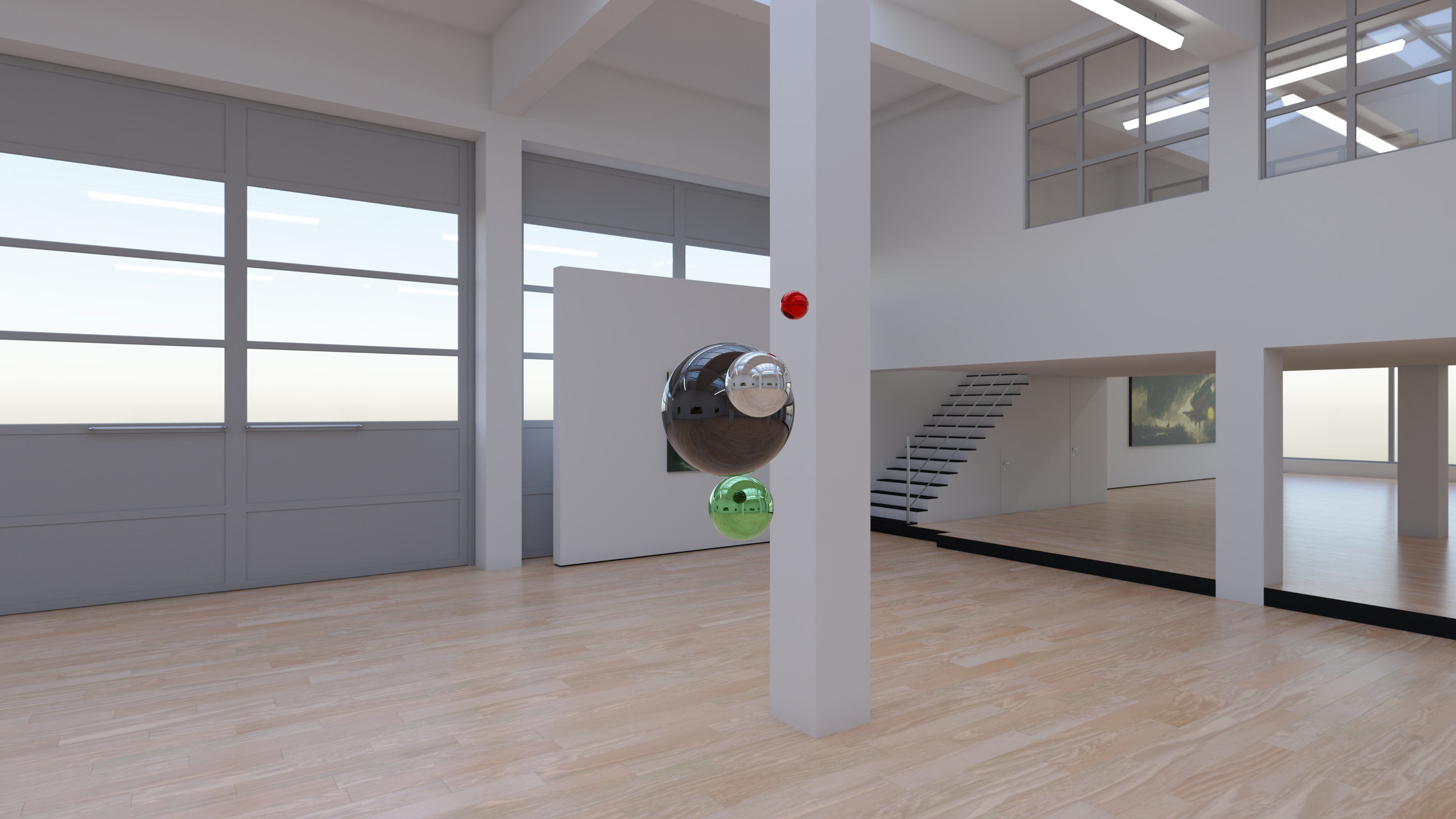 HDRI - Art Museum Gallery Interior 29 v1 - 16384x8192 Texture_10