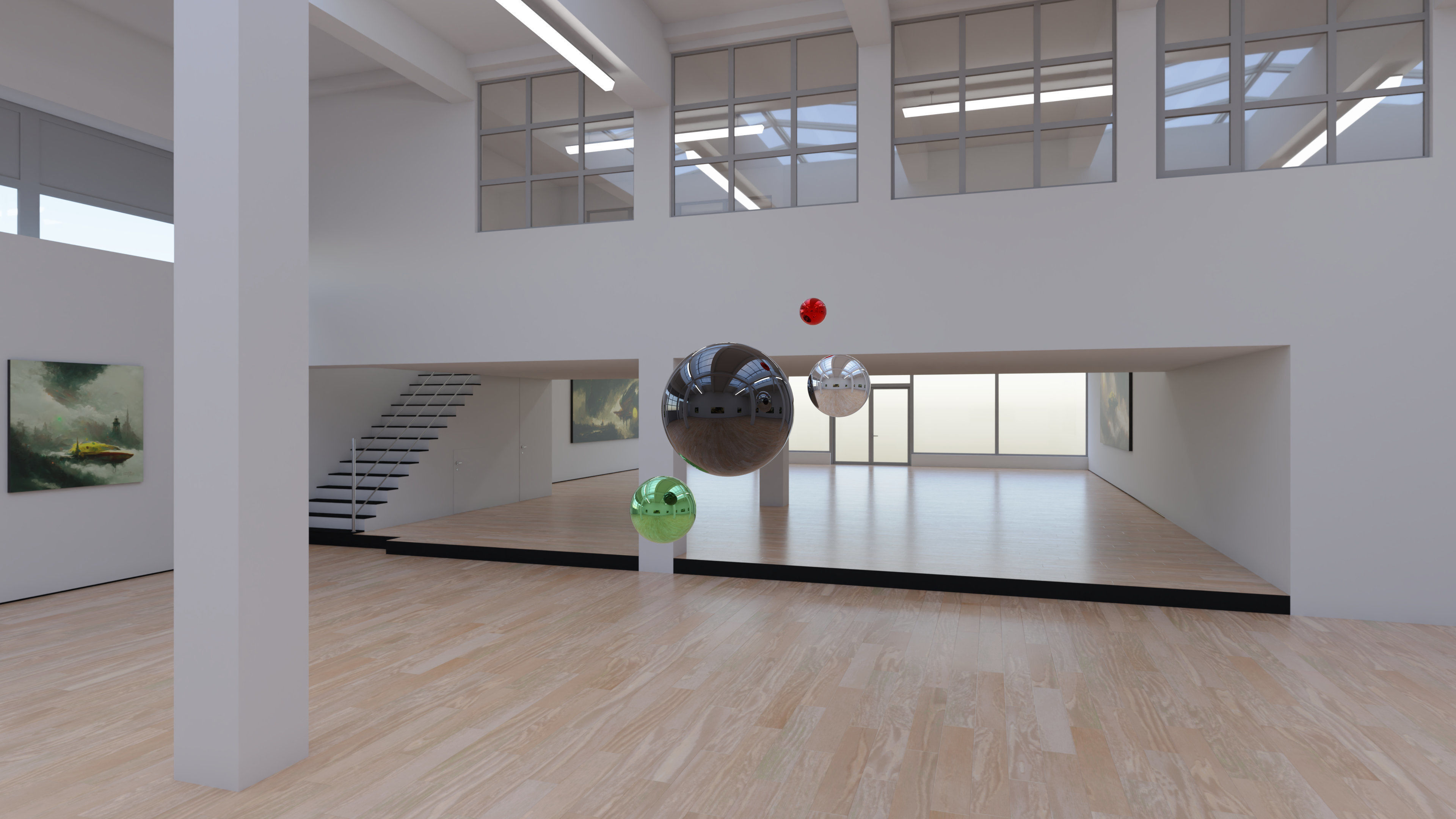 HDRI - Art Museum Gallery Interior 29 v1 - 16384x8192 Texture_2