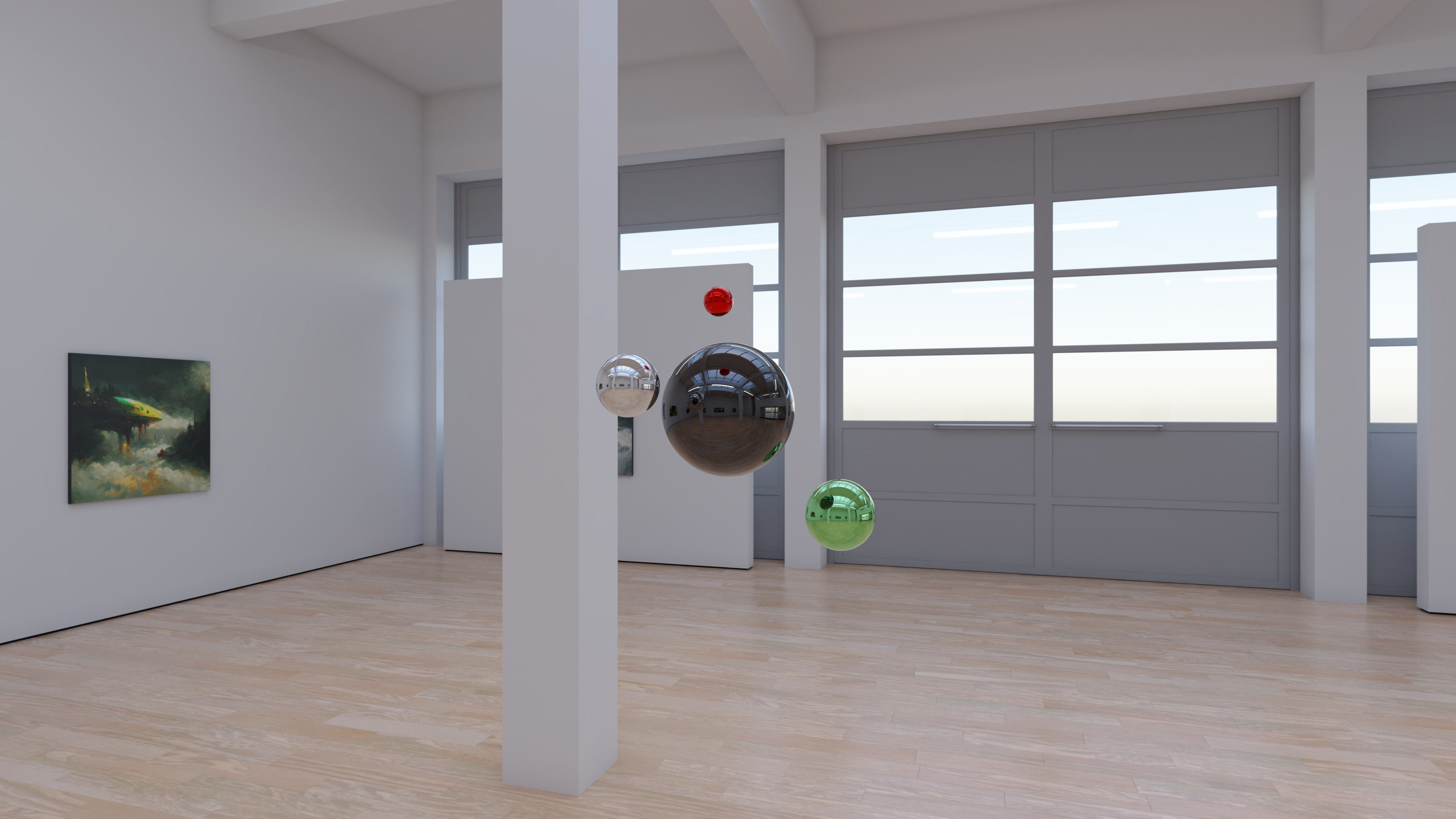 HDRI - Art Museum Gallery Interior 29 v1 - 16384x8192 Texture_7