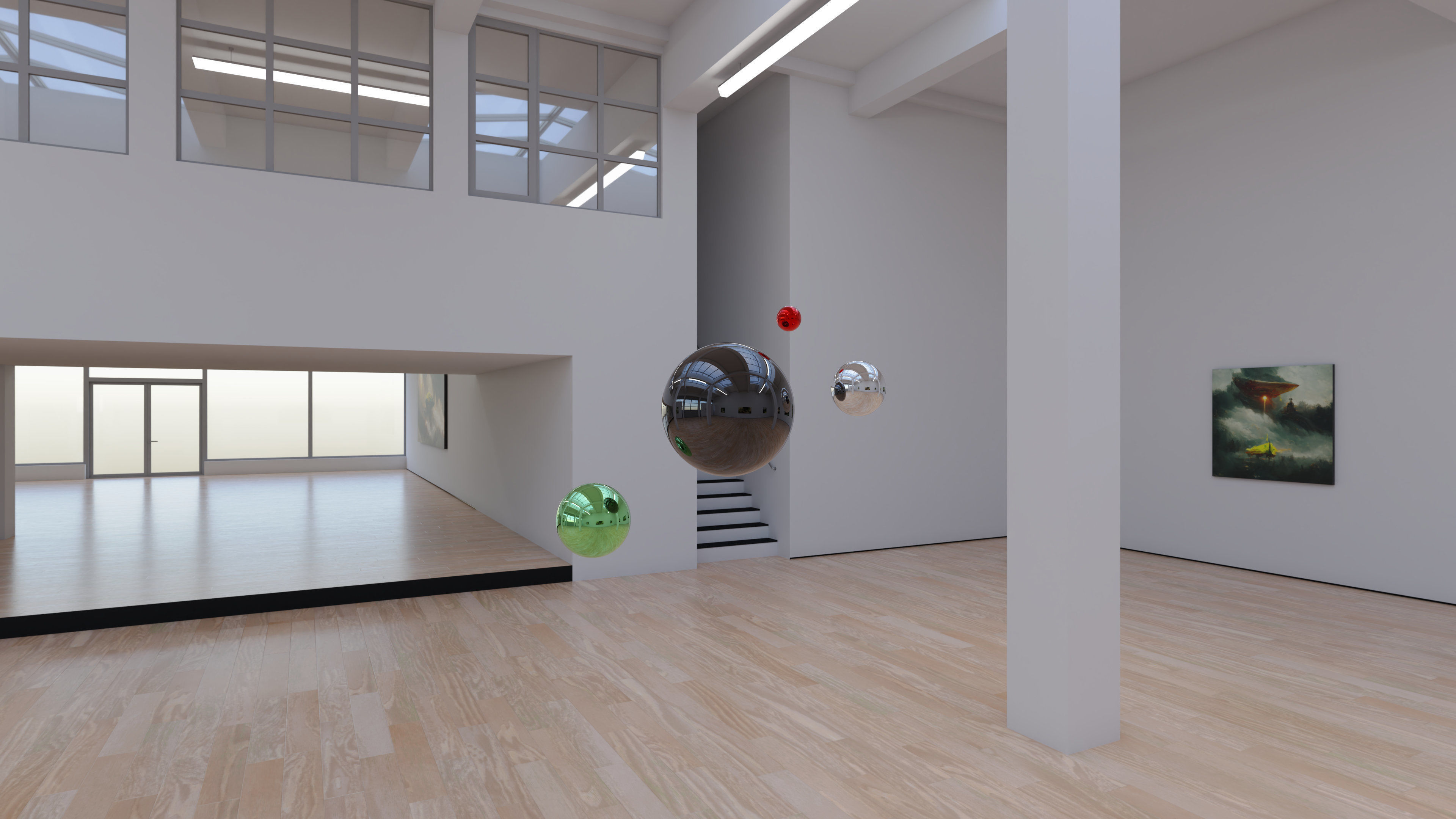 HDRI - Art Museum Gallery Interior 29 v1 - 16384x8192 Texture_20