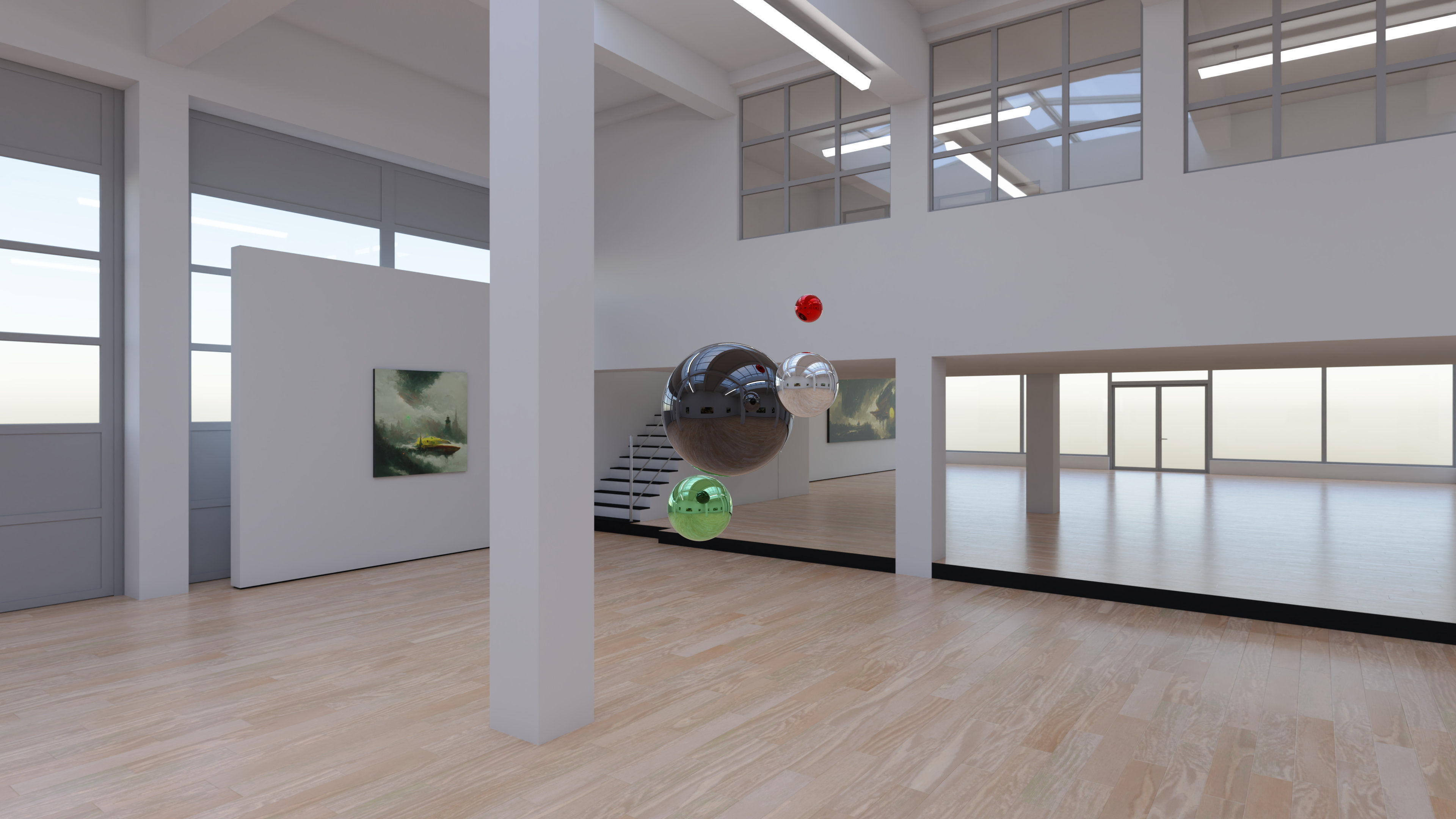 HDRI - Art Museum Gallery Interior 29 v1 - 16384x8192 Texture_3