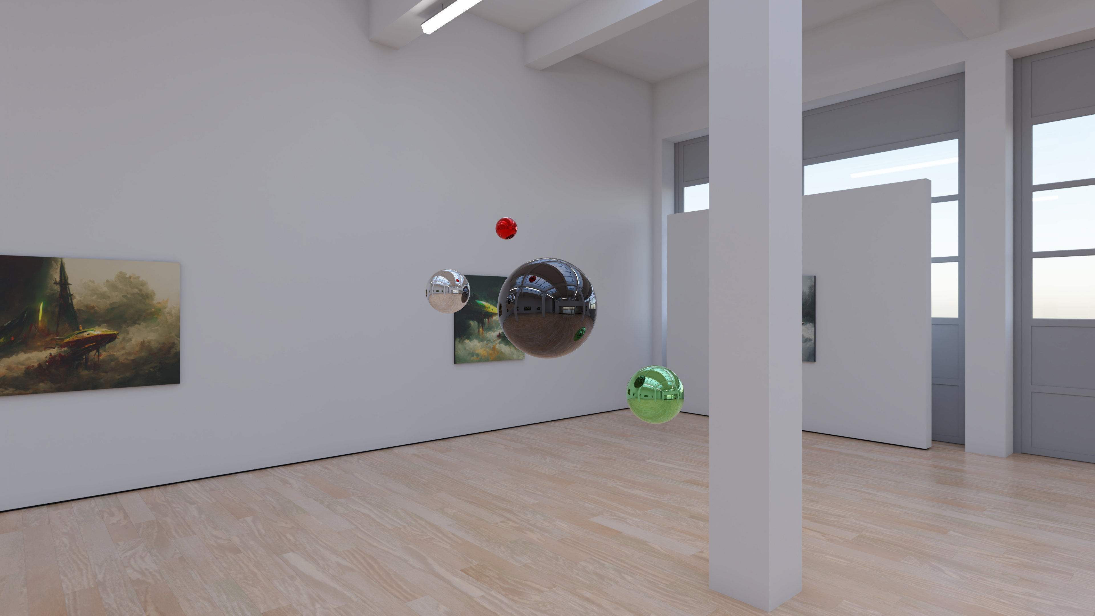 HDRI - Art Museum Gallery Interior 29 v1 - 16384x8192 Texture_13