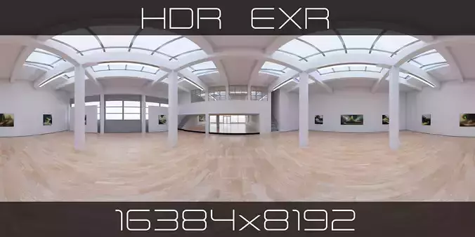 HDRI - Art Museum Gallery Interior 29 v1 - 16384x8192 Texture