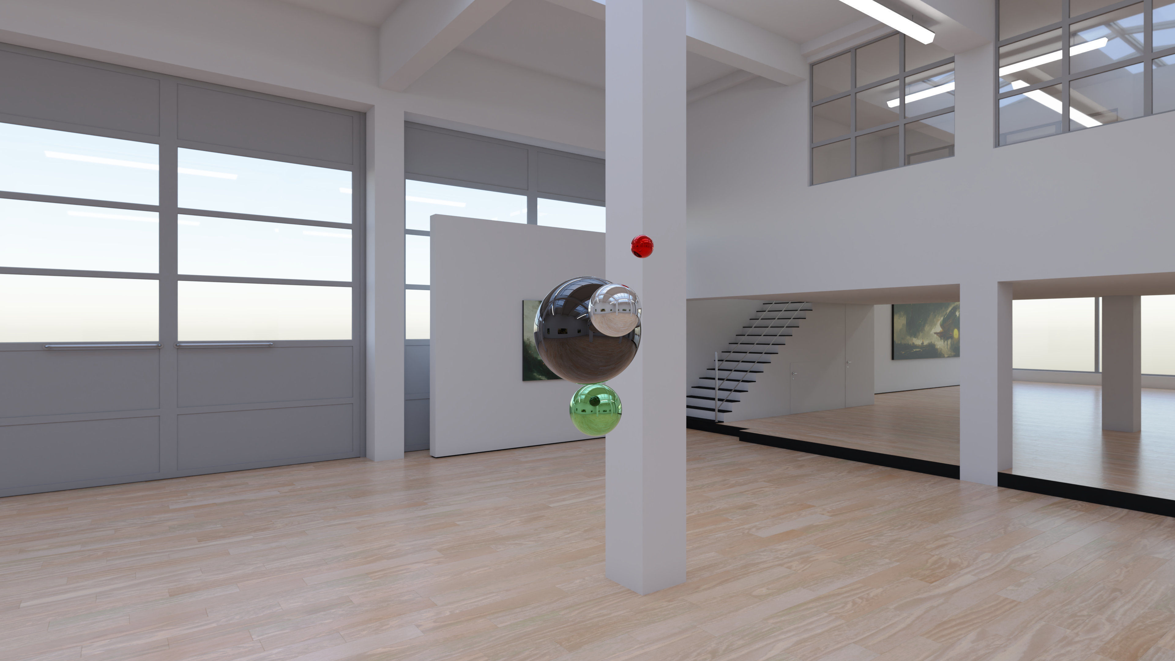 HDRI - Art Museum Gallery Interior 29 v1 - 16384x8192 Texture_4