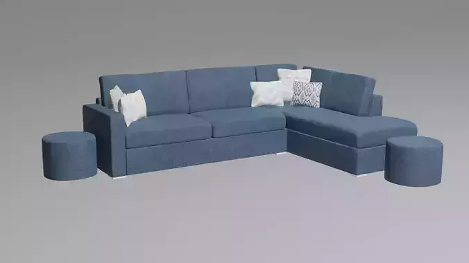 Couch sectional sofa and ottoman