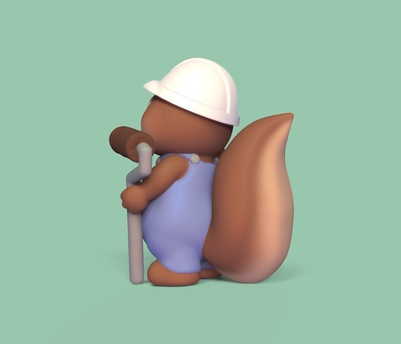Painter Squirrel 3D print model_3