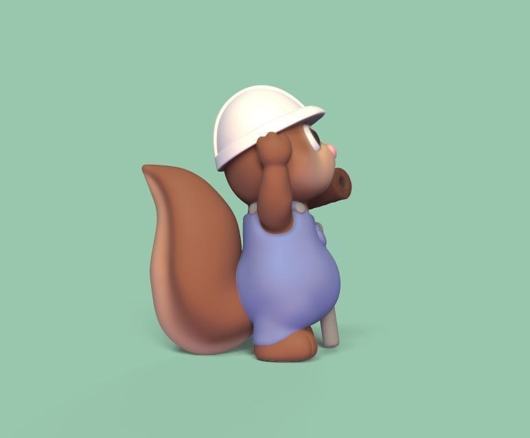 Painter Squirrel 3D print model_2