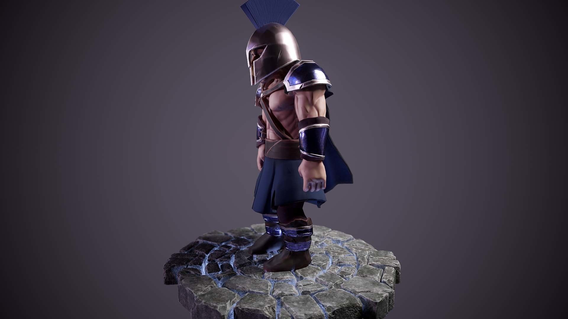 Ancient warrior  Low-poly 3D model_6