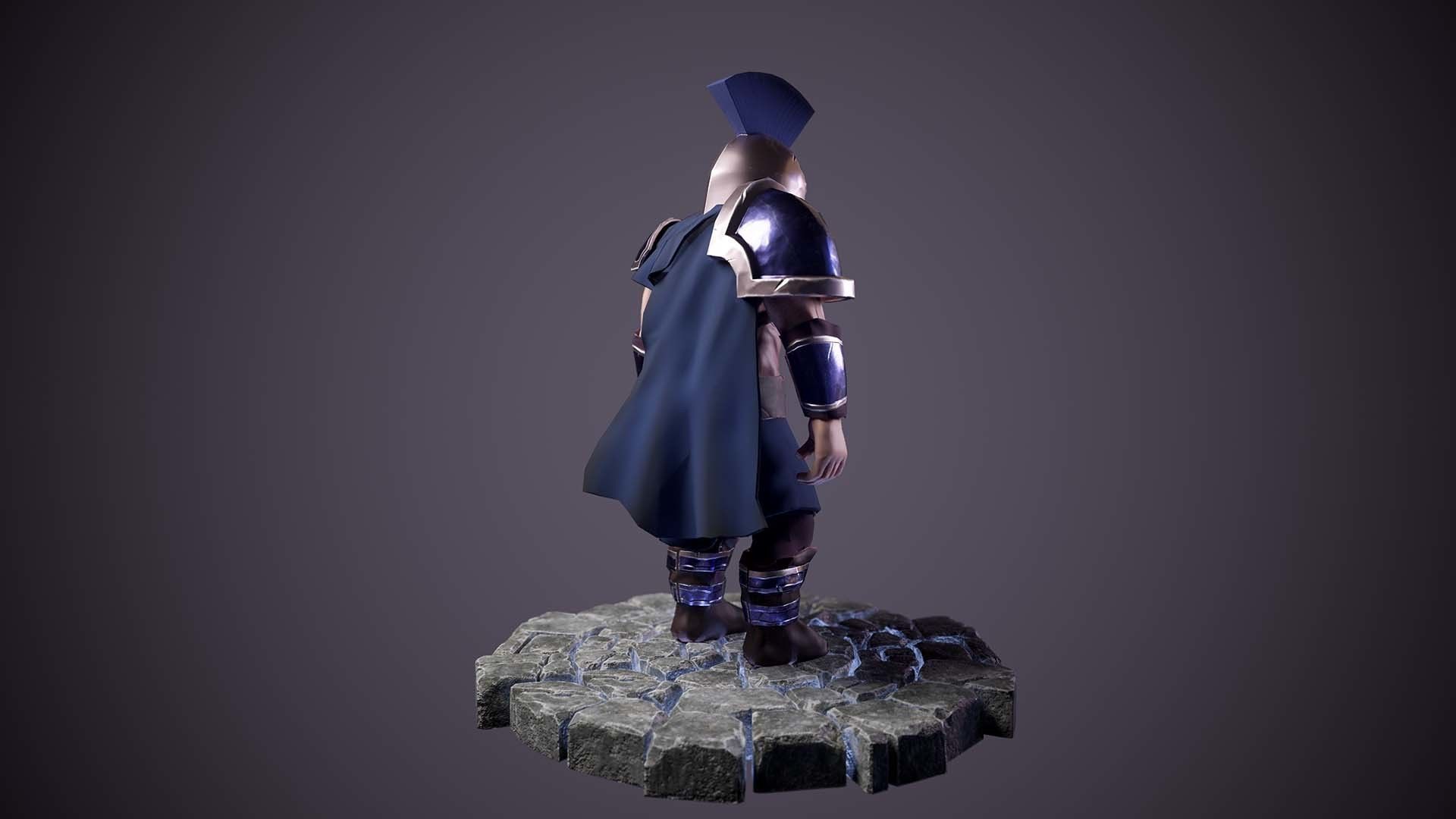 Ancient warrior  Low-poly 3D model_5