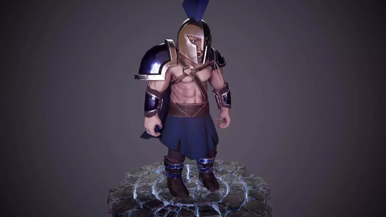 Ancient warrior  Low-poly 3D model_0