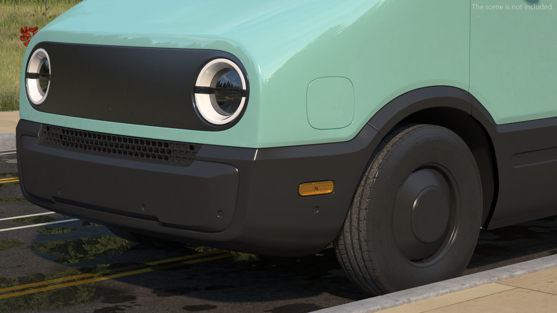 Electric Delivery Van Rigged 3D model_18