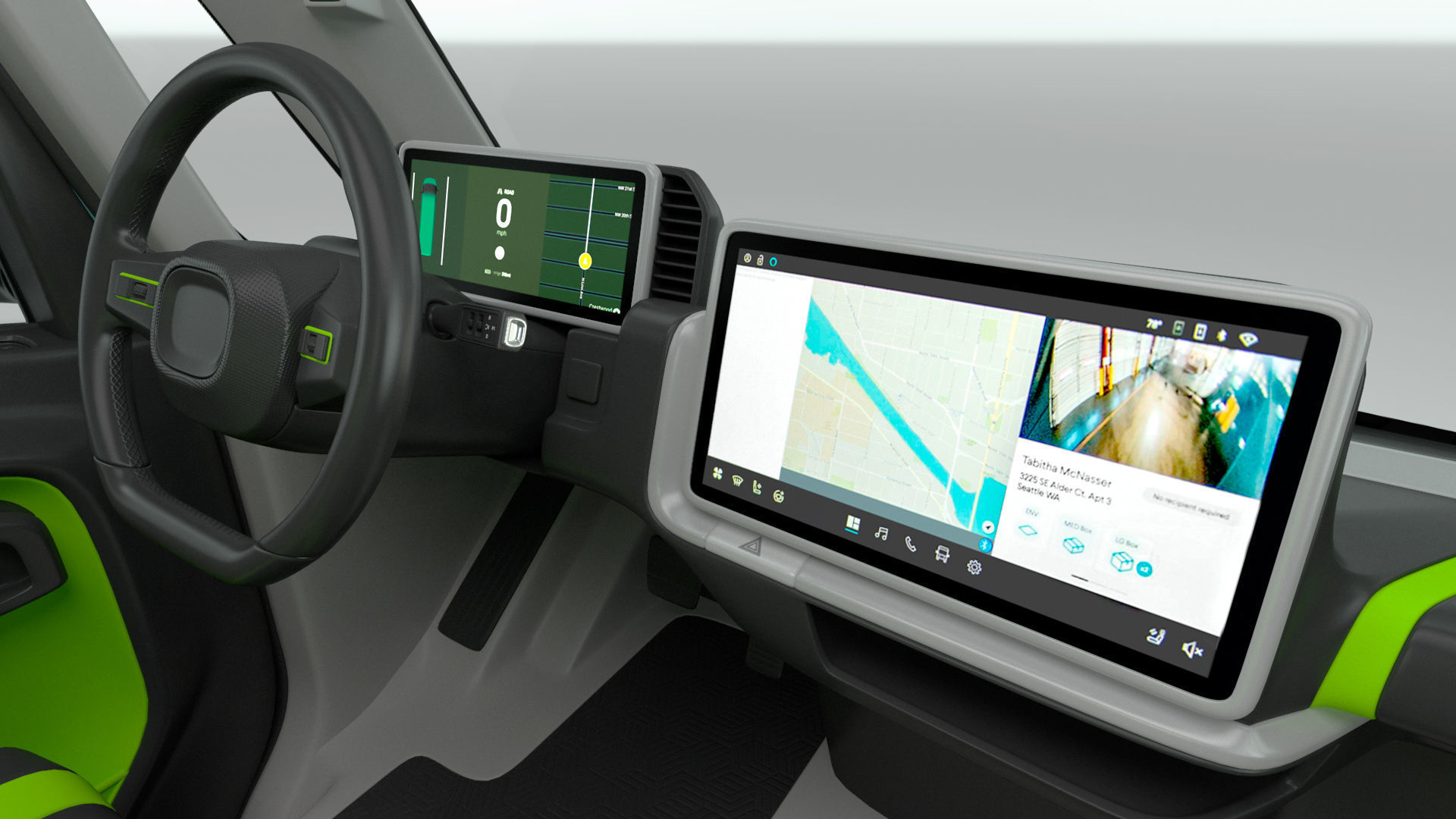 Electric Delivery Van Rigged 3D model_42