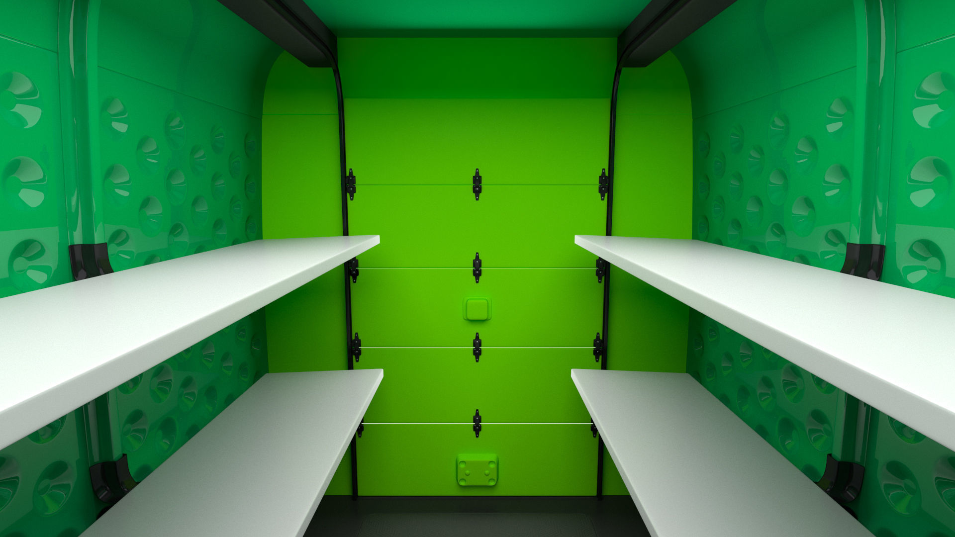 Electric Delivery Van Rigged 3D model_47