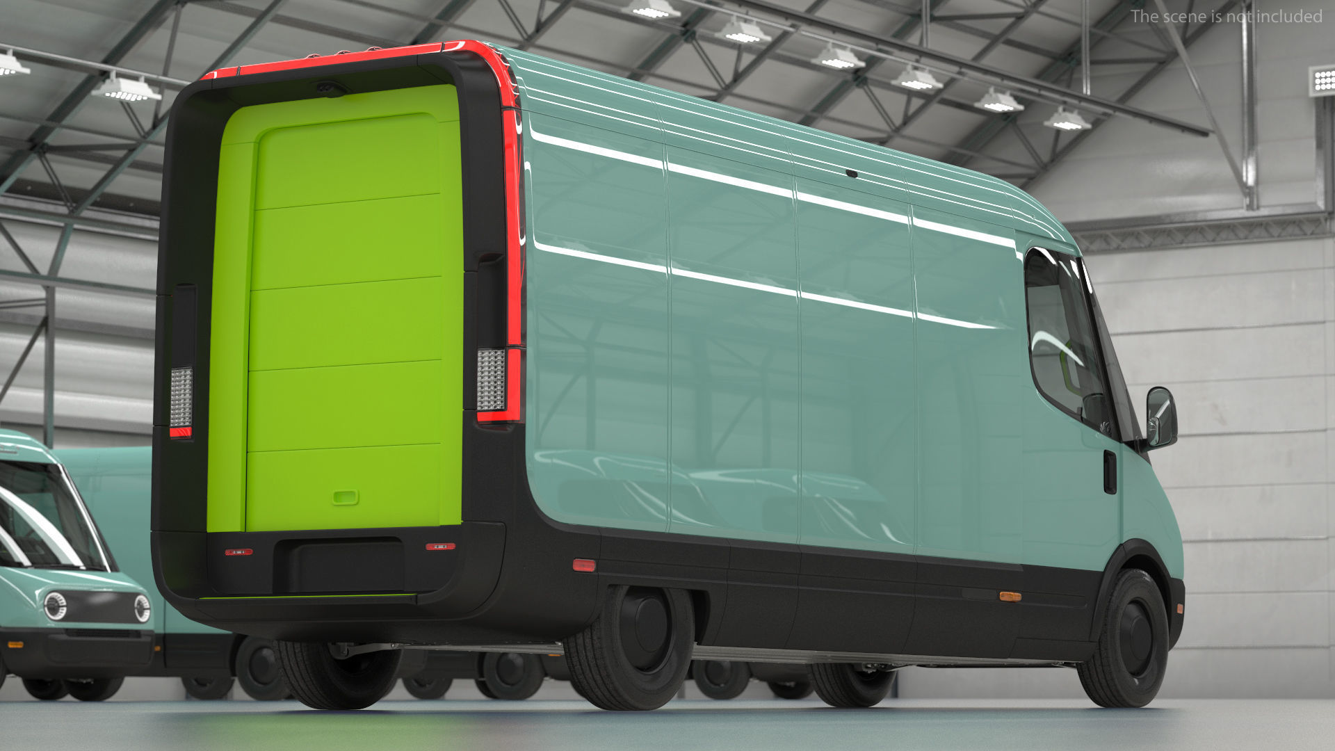 Electric Delivery Van Rigged 3D model_7