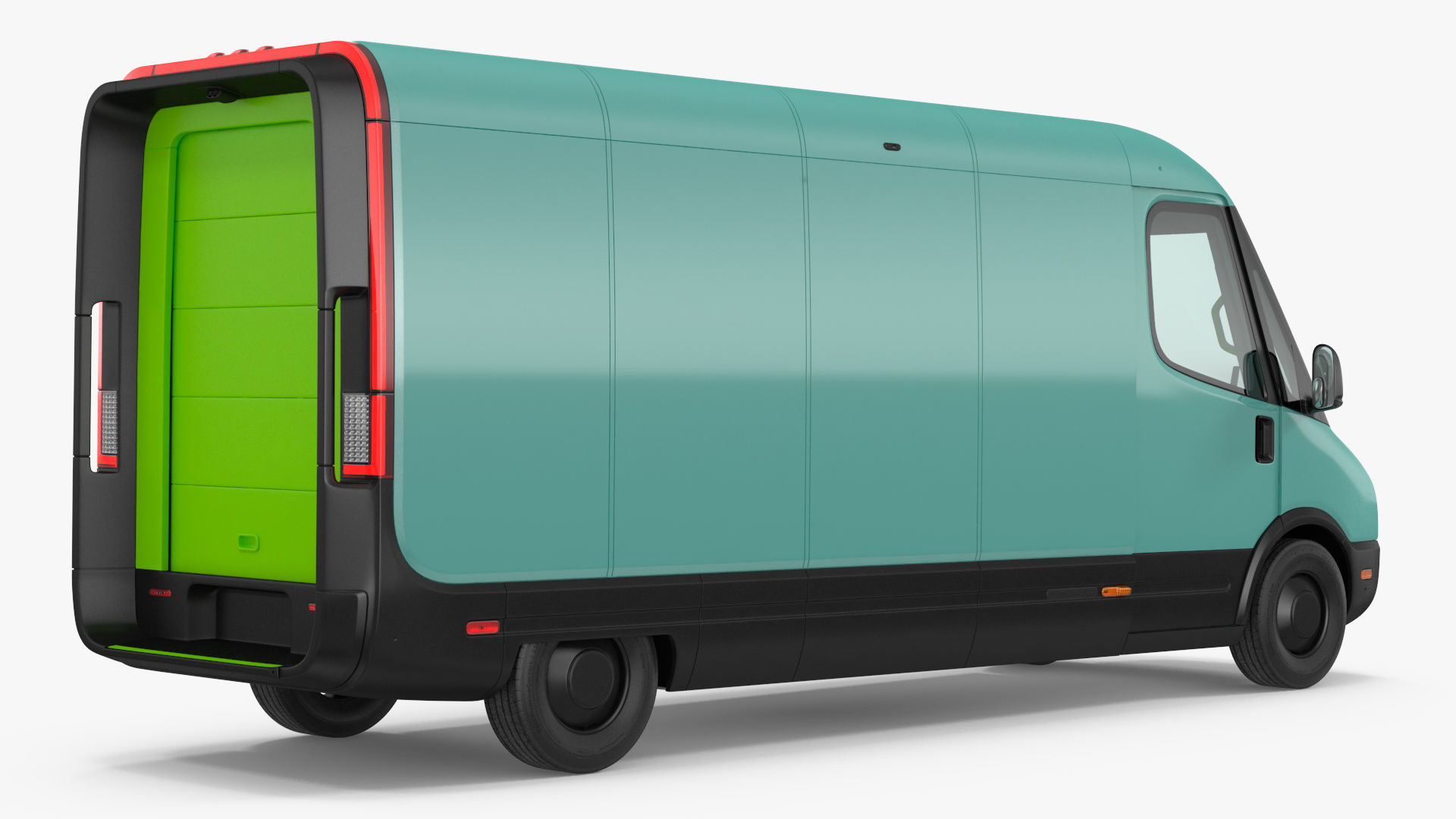 Electric Delivery Van Rigged 3D model_21