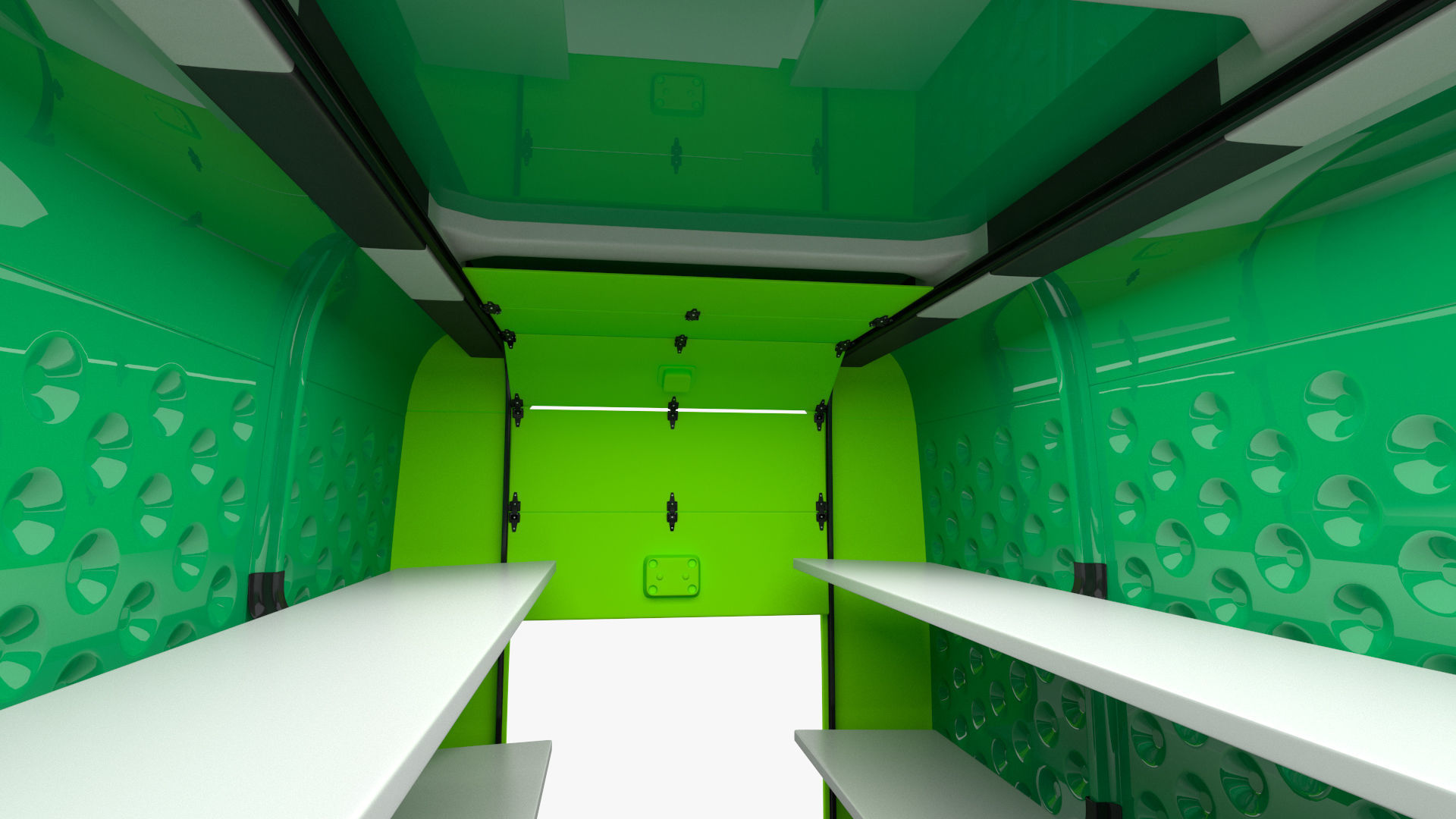 Electric Delivery Van Rigged 3D model_48