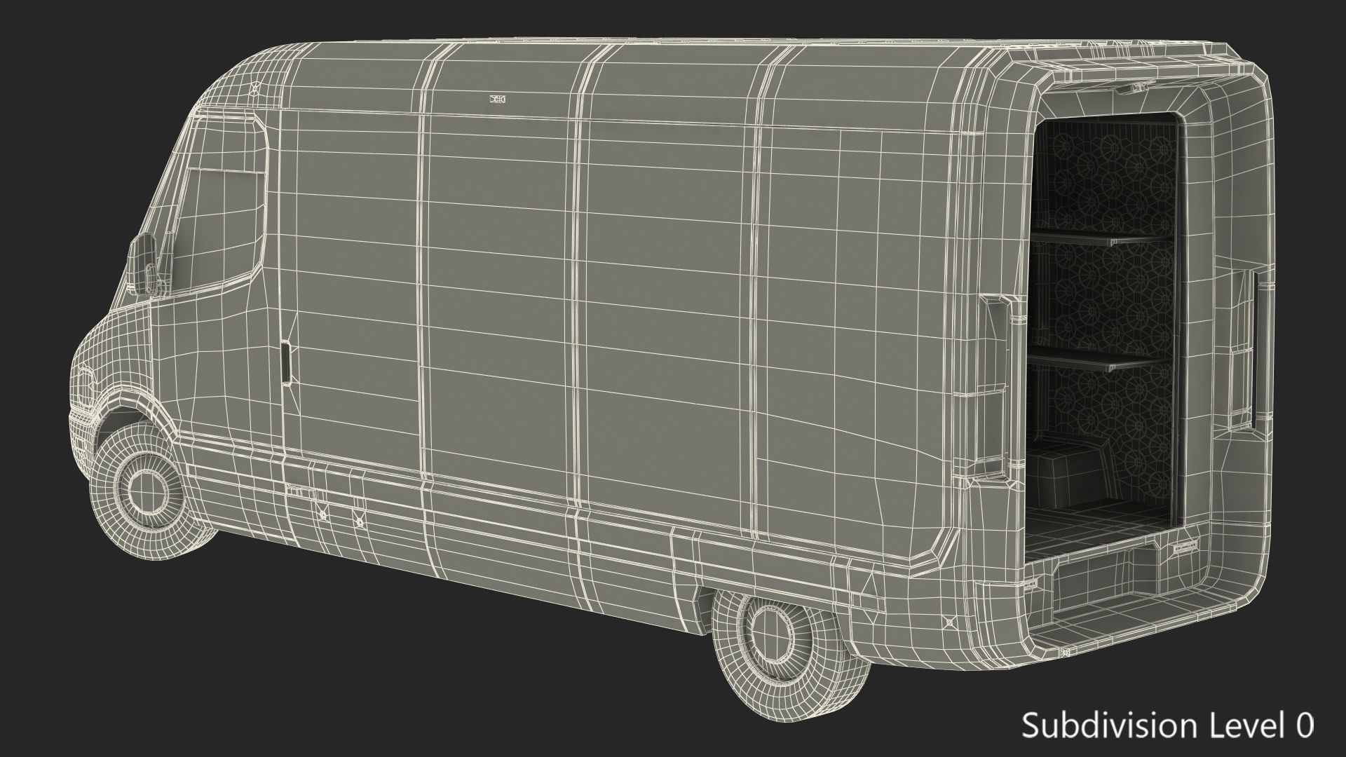 Electric Delivery Van Rigged 3D model_53