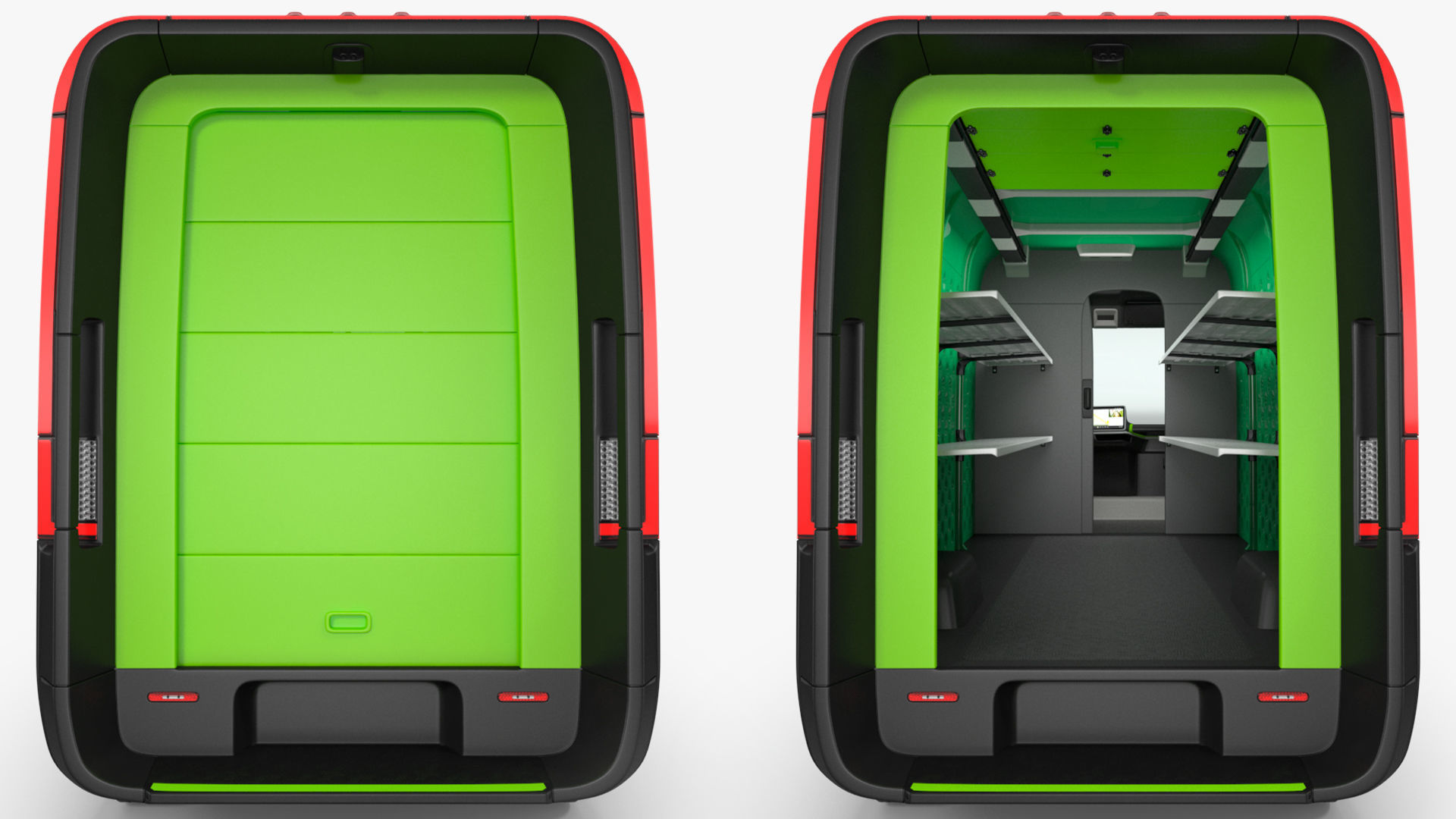 Electric Delivery Van Rigged 3D model_31