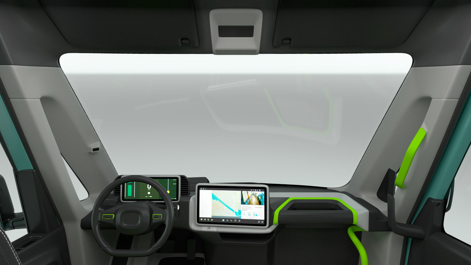 Electric Delivery Van Rigged 3D model_39