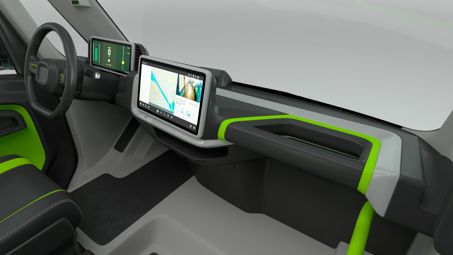 Electric Delivery Van Rigged 3D model_40