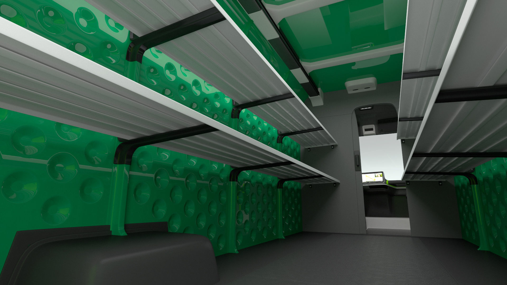 Electric Delivery Van Rigged 3D model_50