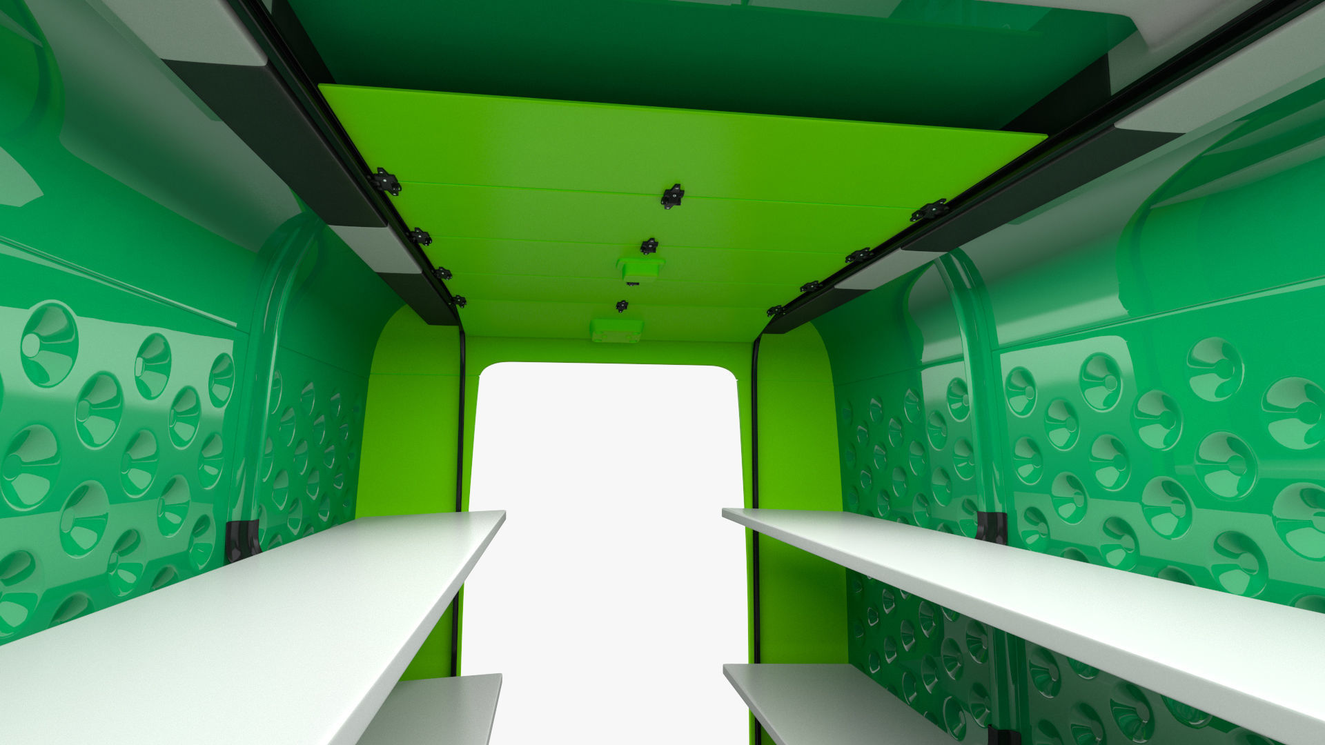 Electric Delivery Van Rigged 3D model_49