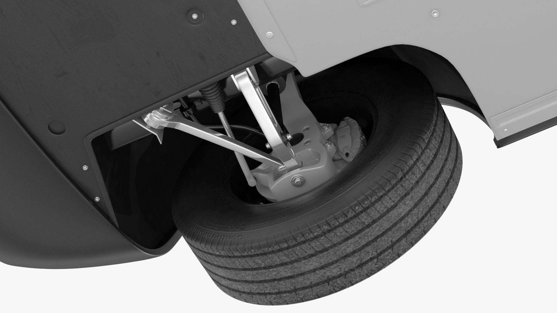 Electric Delivery Van Rigged 3D model_28