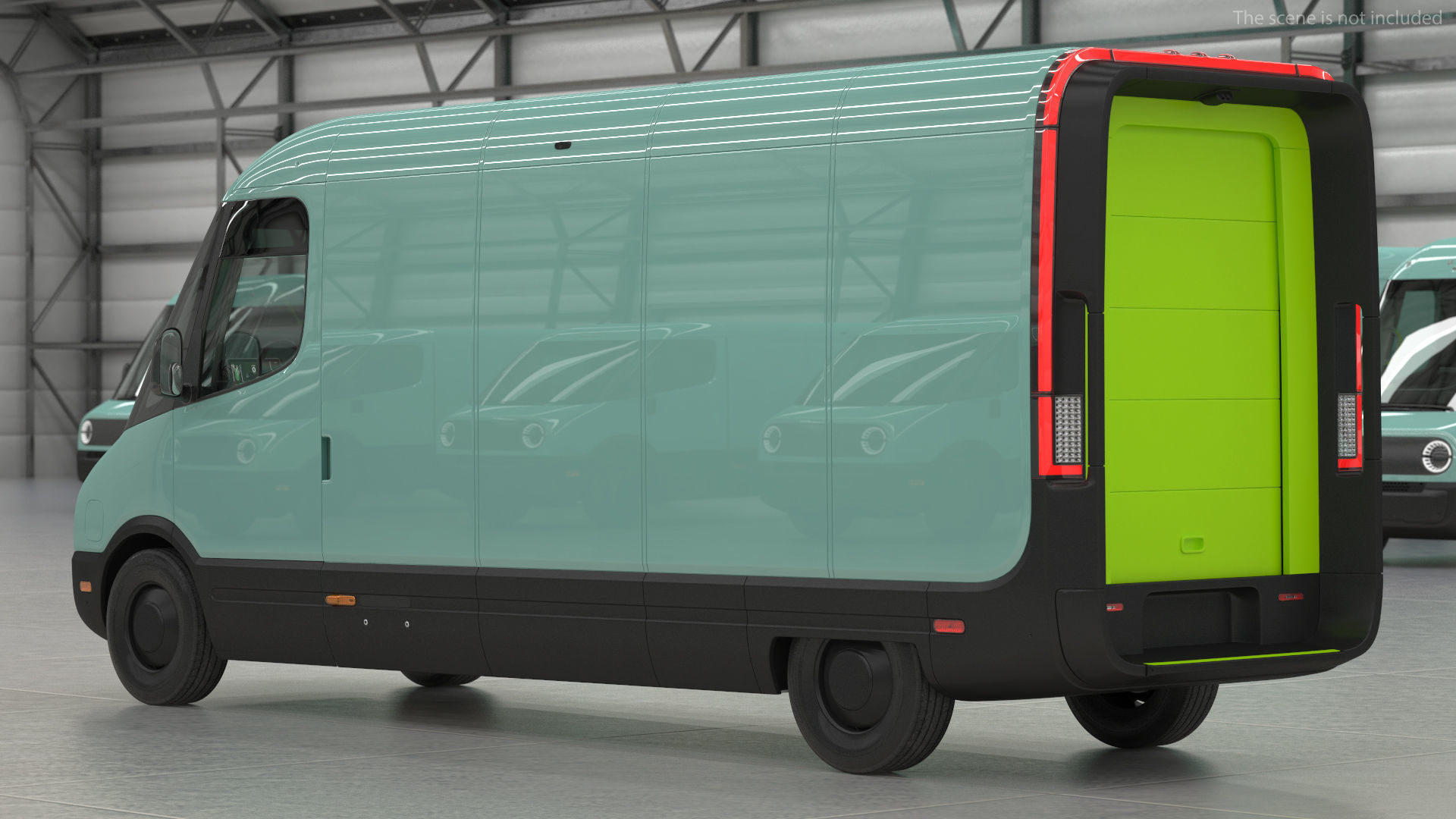 Electric Delivery Van Rigged 3D model_5
