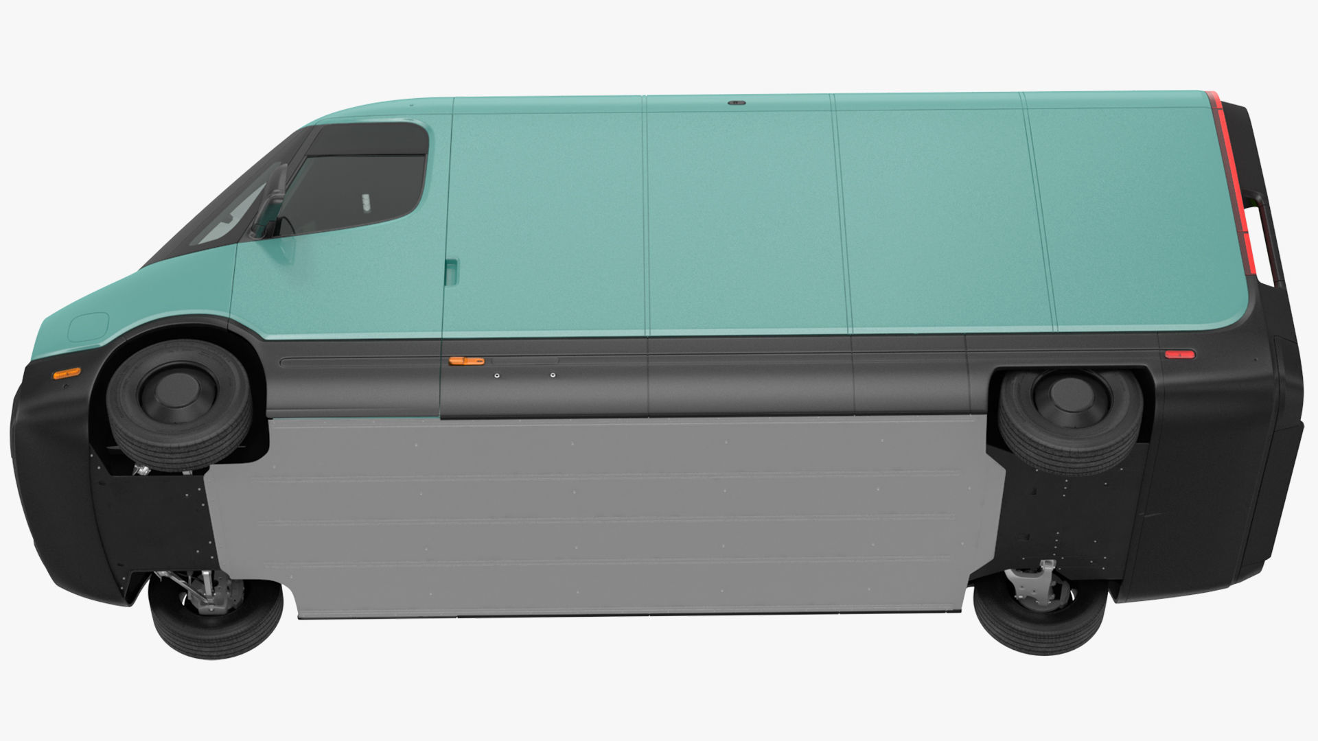 Electric Delivery Van Rigged 3D model_25