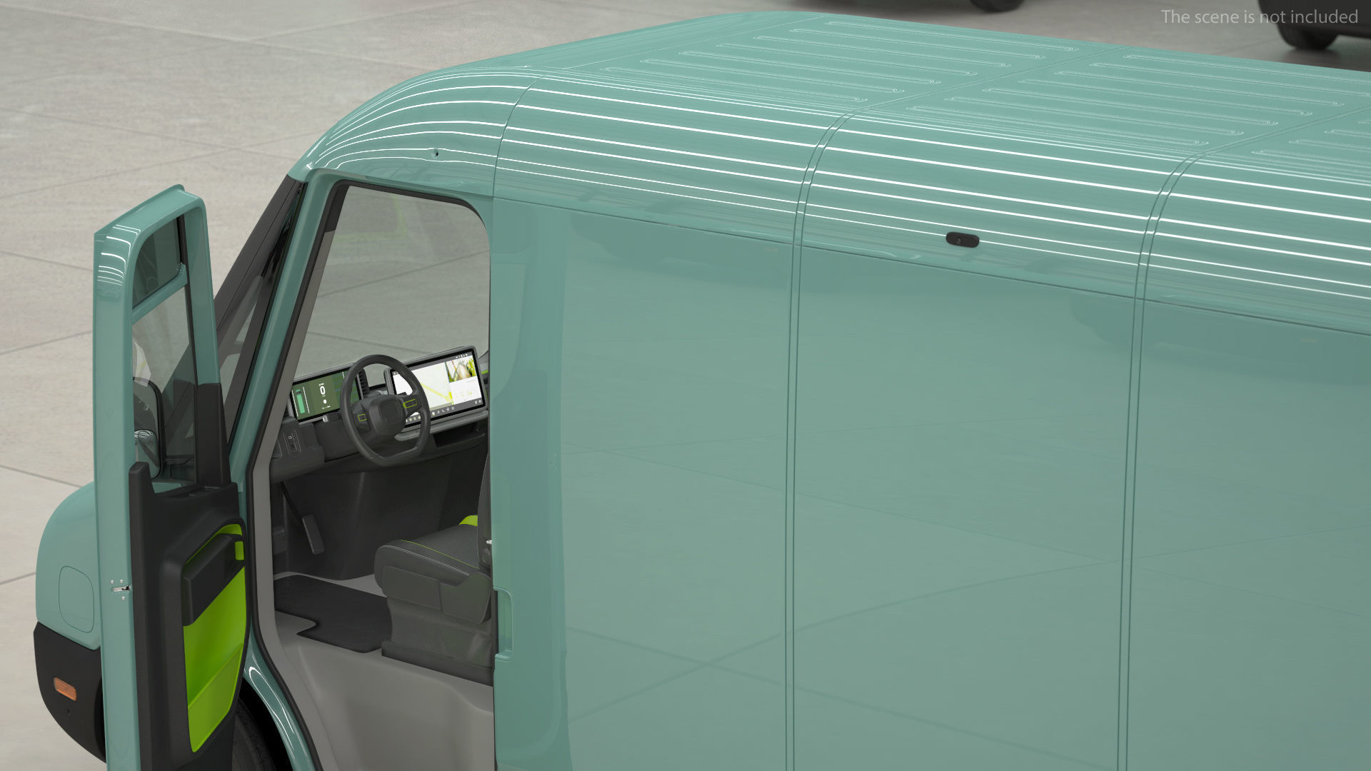 Electric Delivery Van Rigged 3D model_13