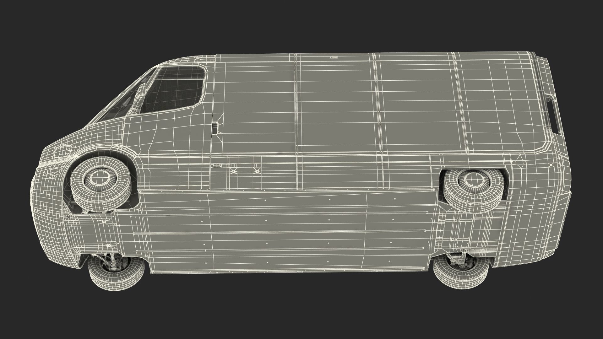 Electric Delivery Van Rigged 3D model_60