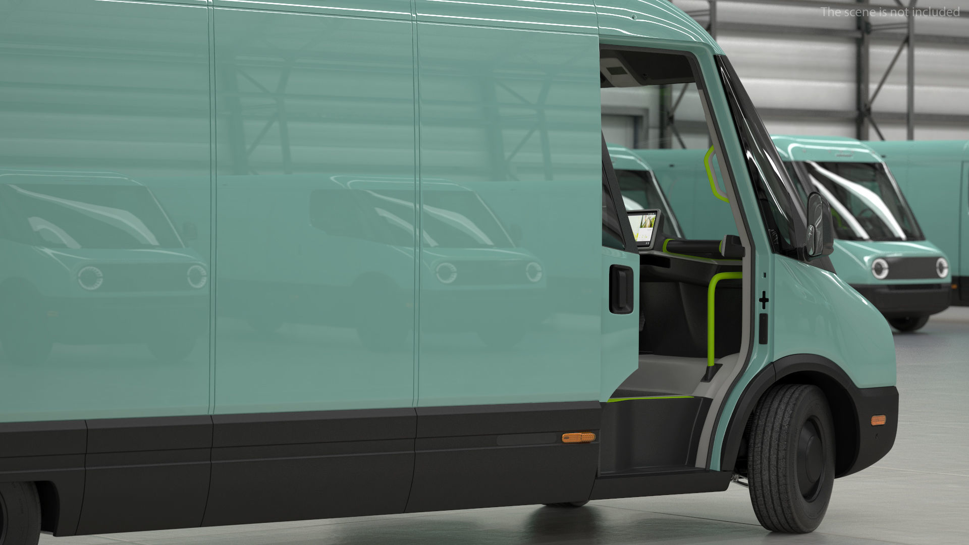 Electric Delivery Van Rigged 3D model_12
