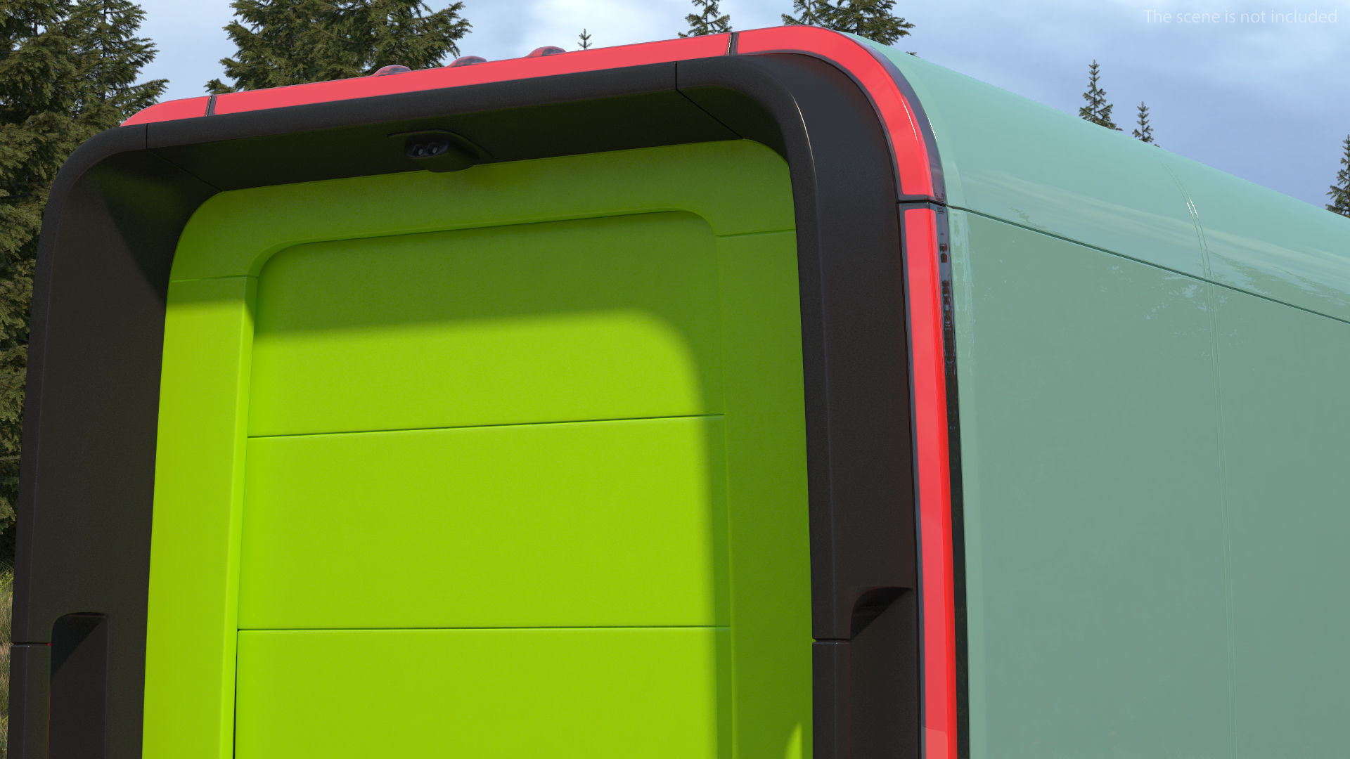 Electric Delivery Van Rigged 3D model_15