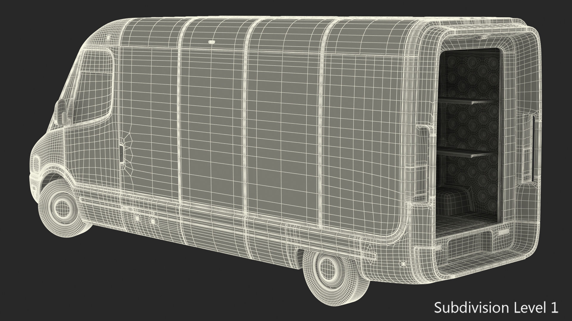 Electric Delivery Van Rigged 3D model_52