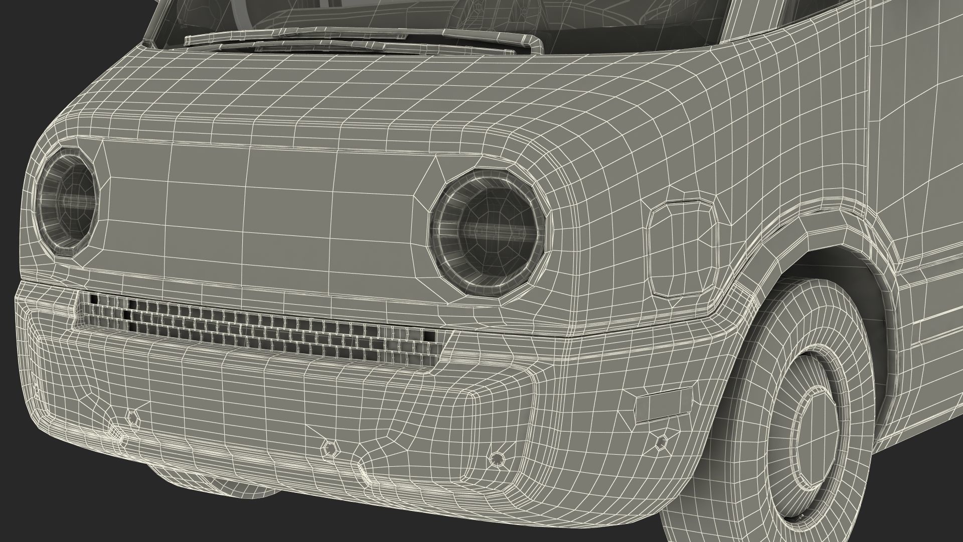 Electric Delivery Van Rigged 3D model_61