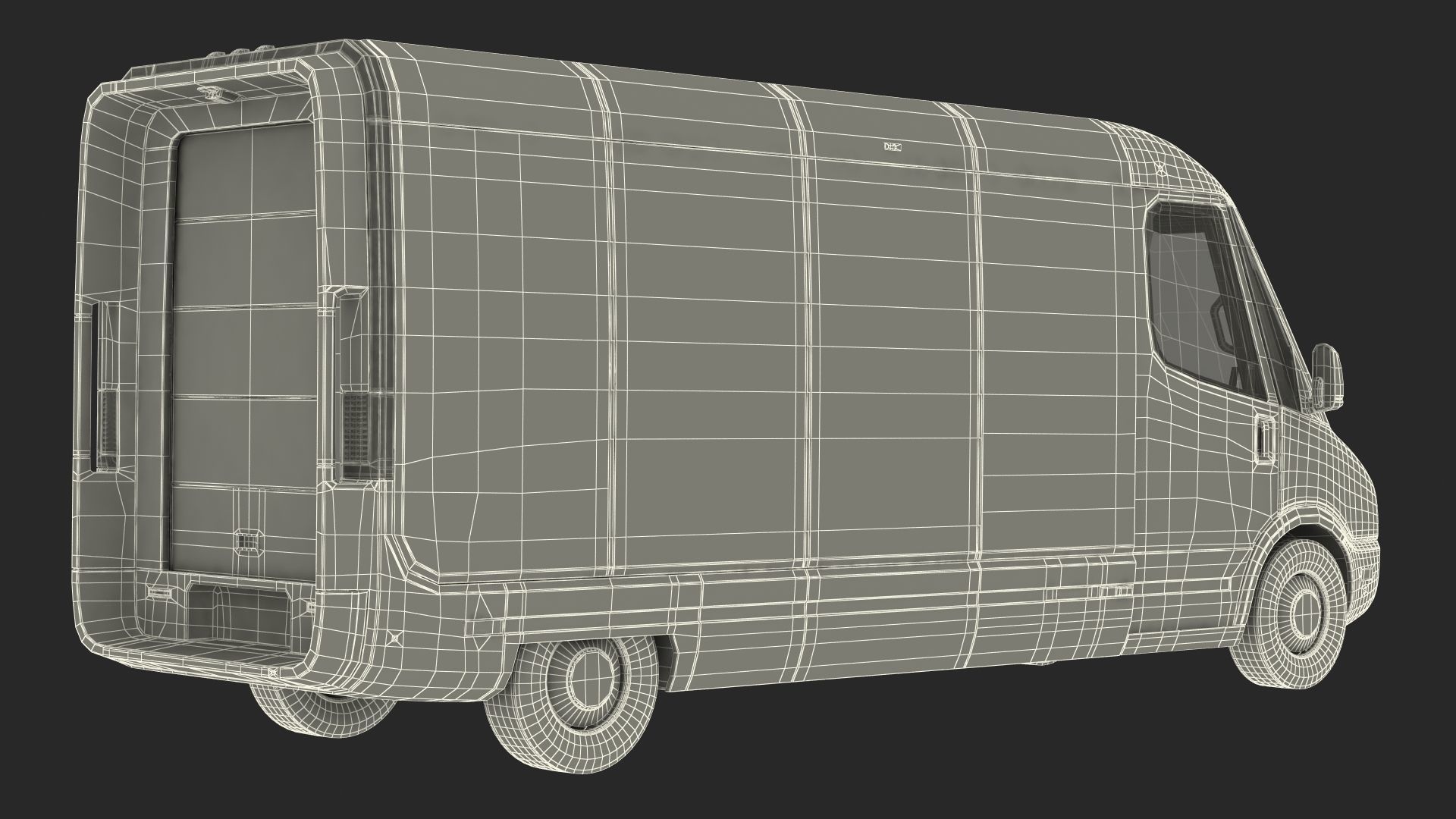 Electric Delivery Van Rigged 3D model_59