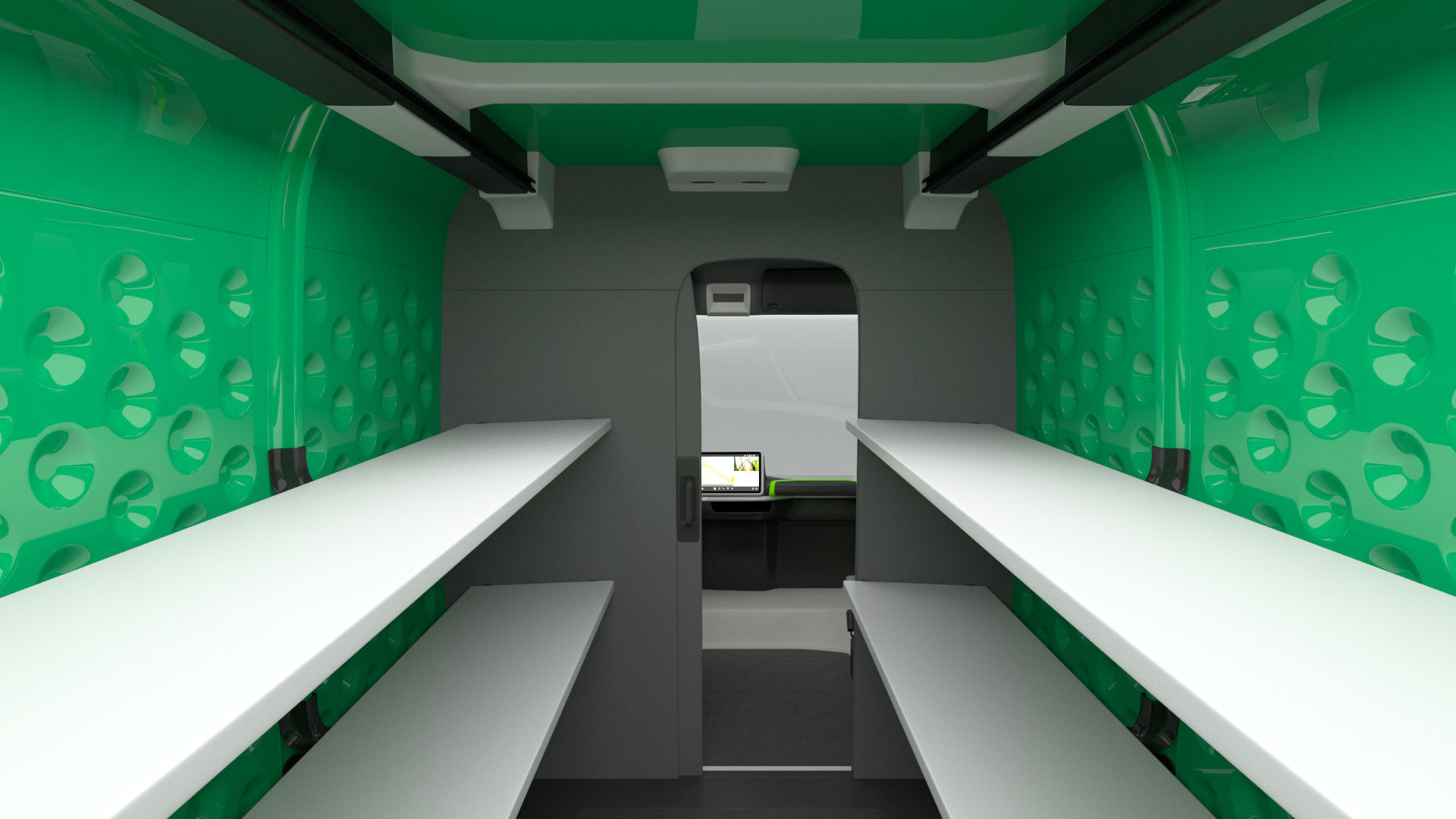 Electric Delivery Van Rigged 3D model_46