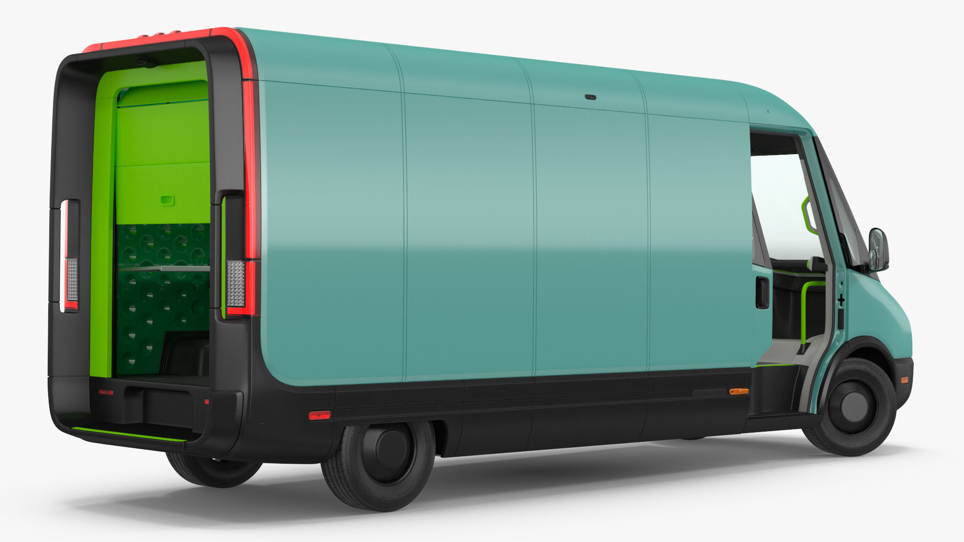 Electric Delivery Van Rigged 3D model_22