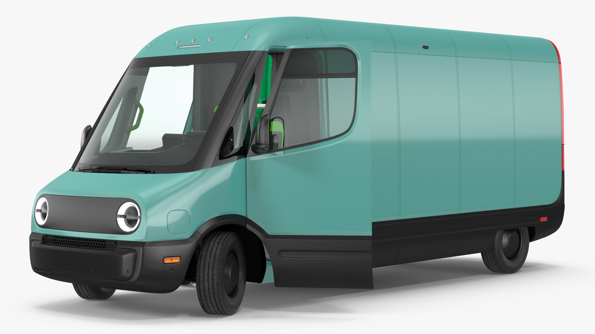 Electric Delivery Van Rigged 3D model_20