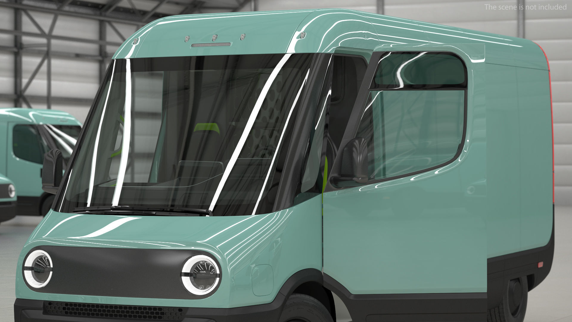 Electric Delivery Van Rigged 3D model_11