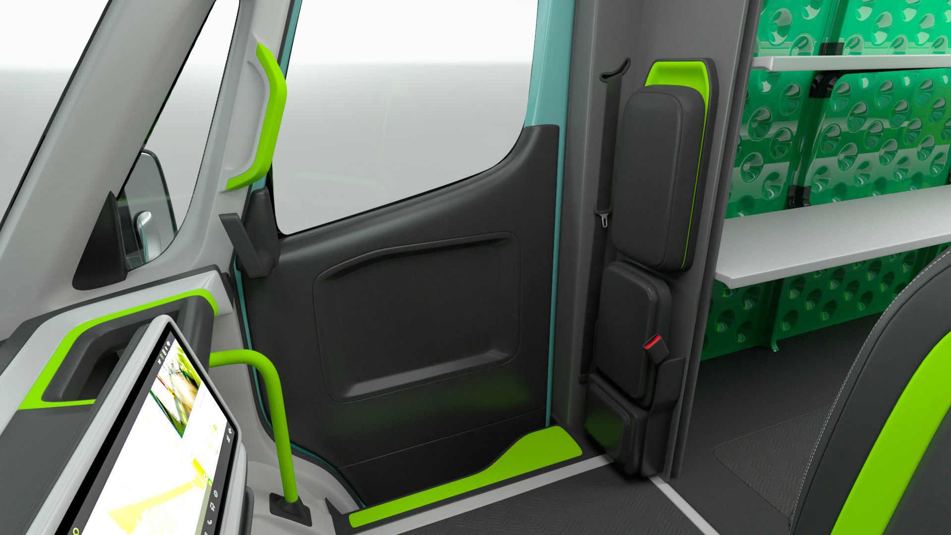 Electric Delivery Van Rigged 3D model_44