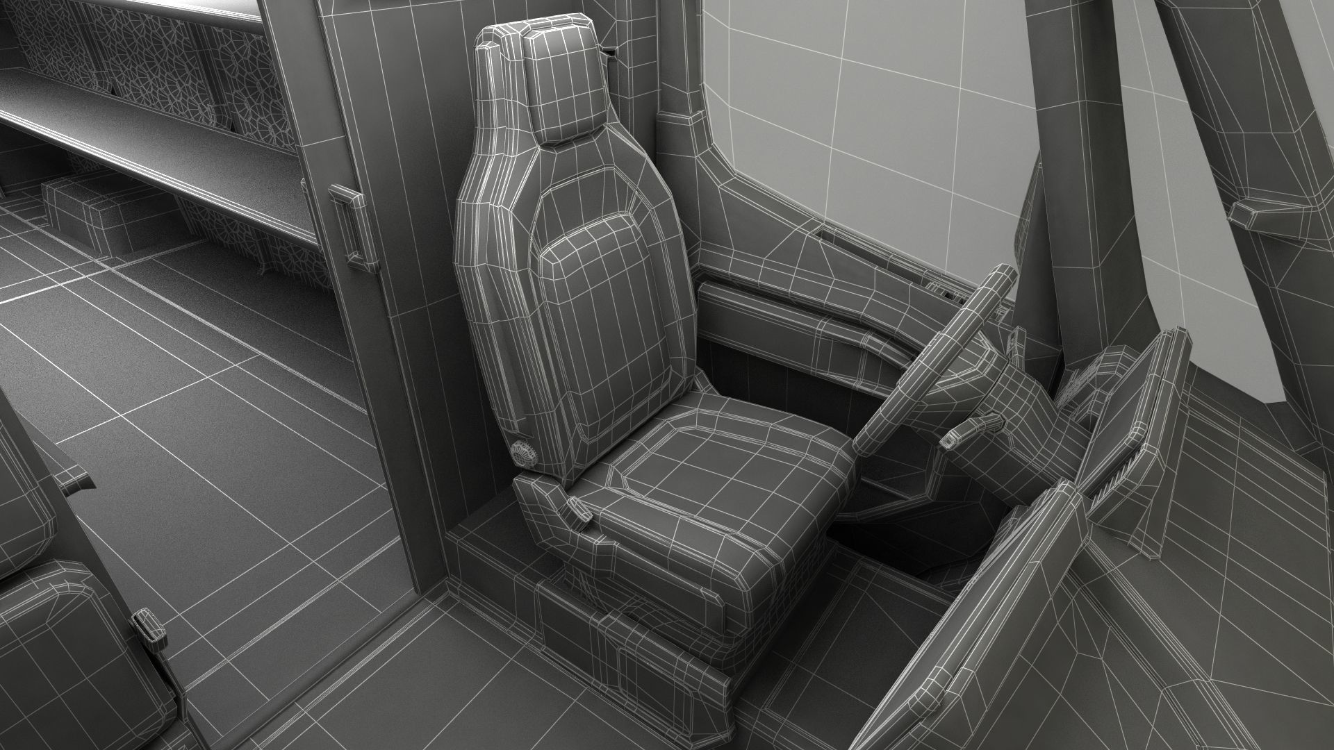 Electric Delivery Van Rigged 3D model_64