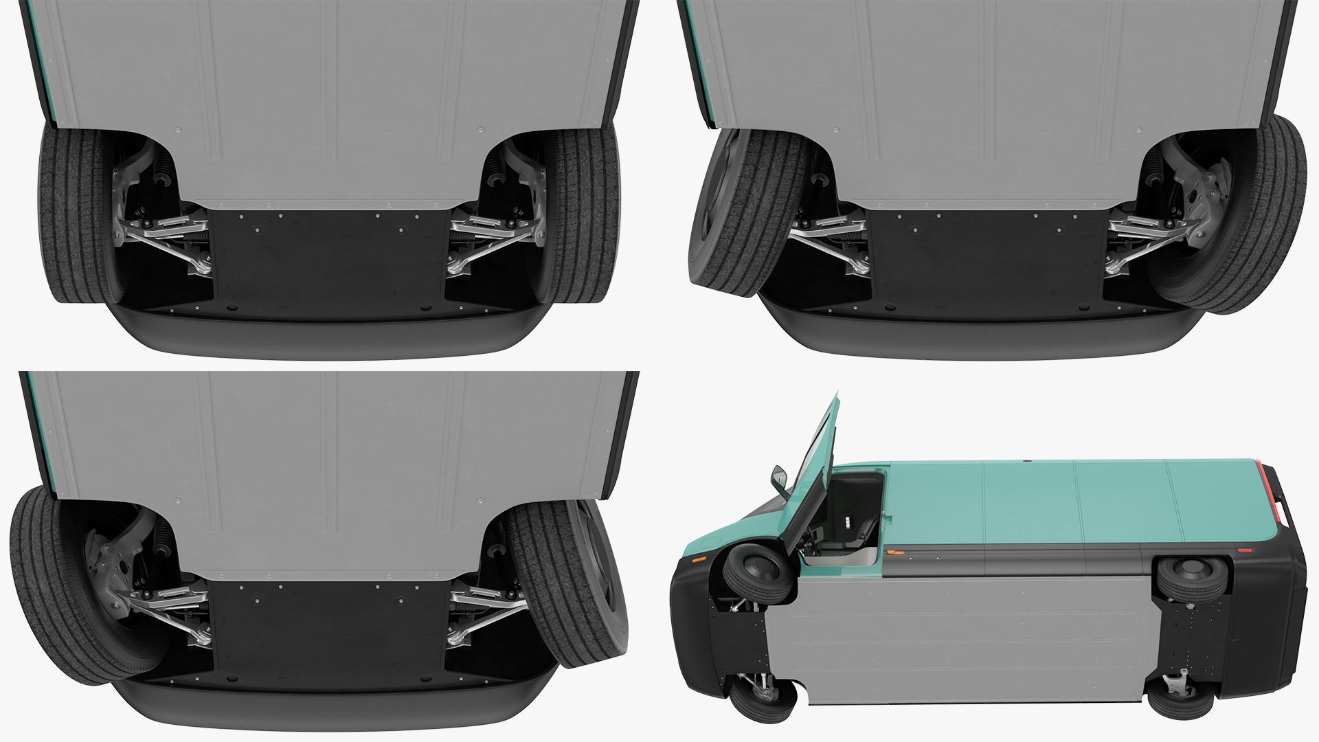 Electric Delivery Van Rigged 3D model_26