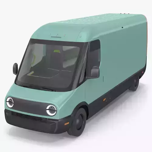 Electric Delivery Van Rigged 3D model