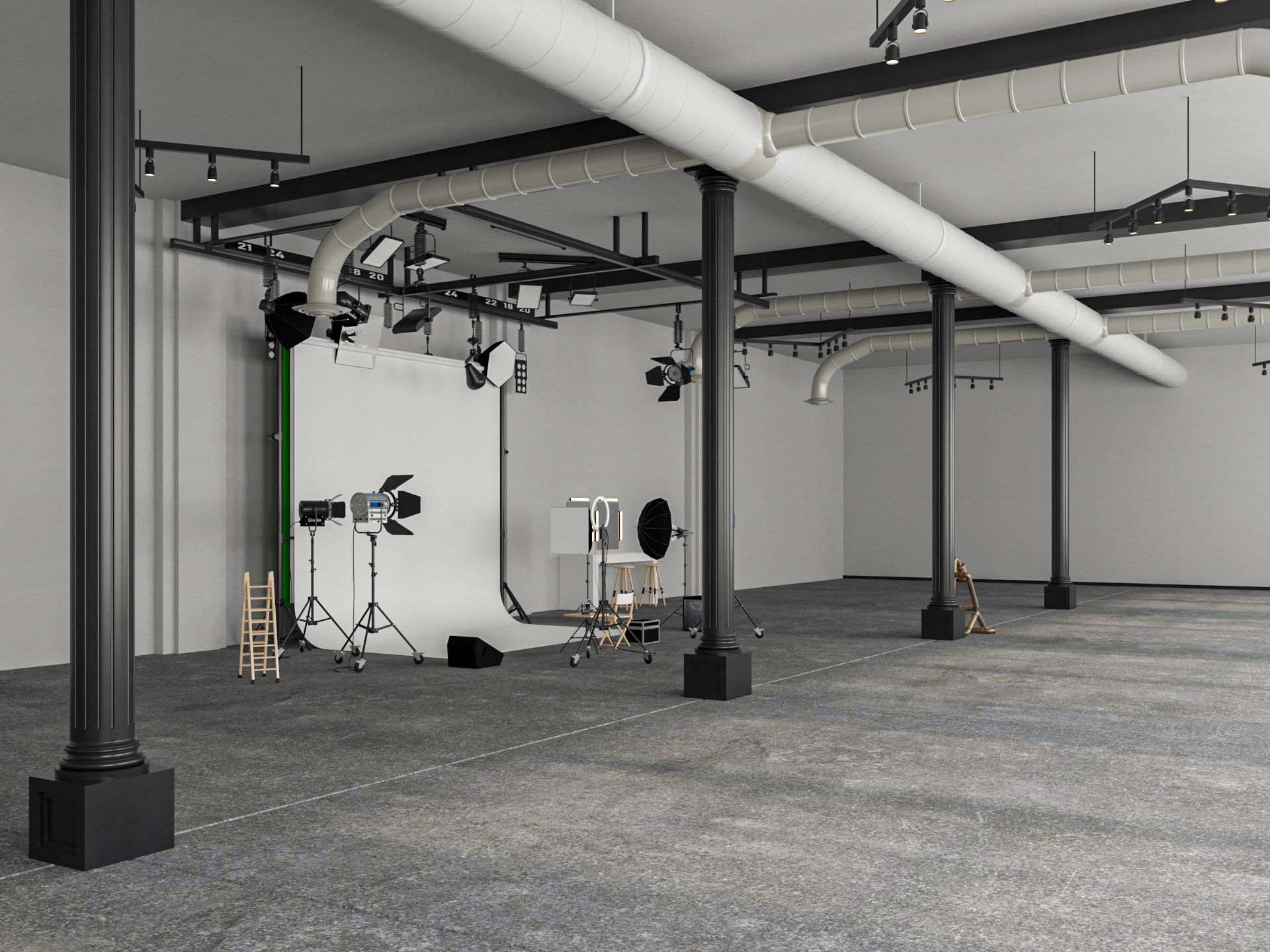 Photography Studio Scene 2 3D model_1