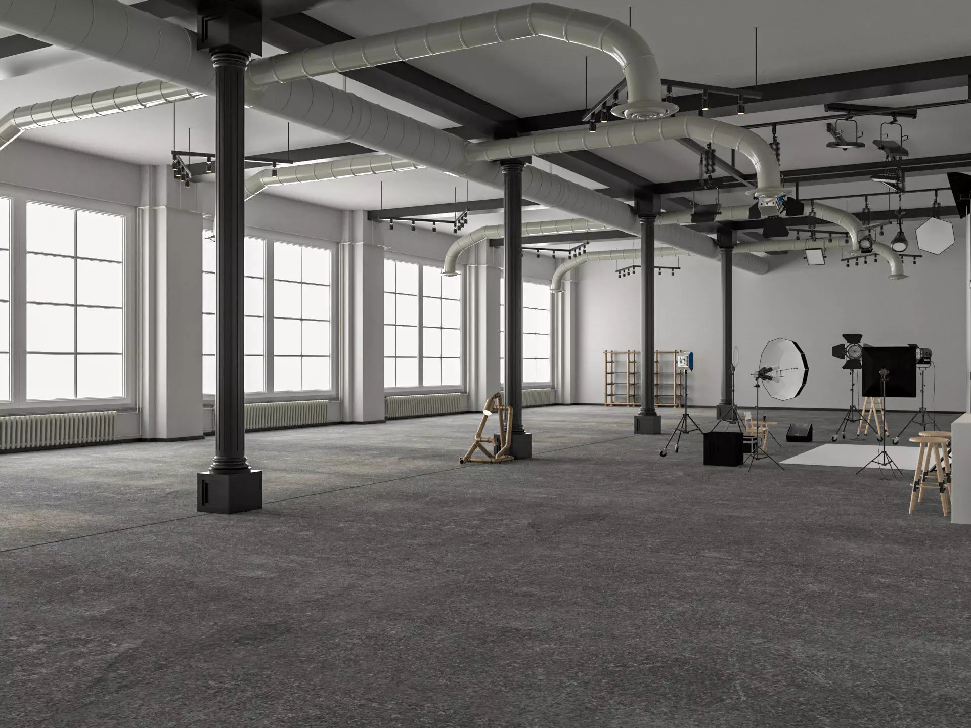 Photography Studio Scene 2 3D model_0