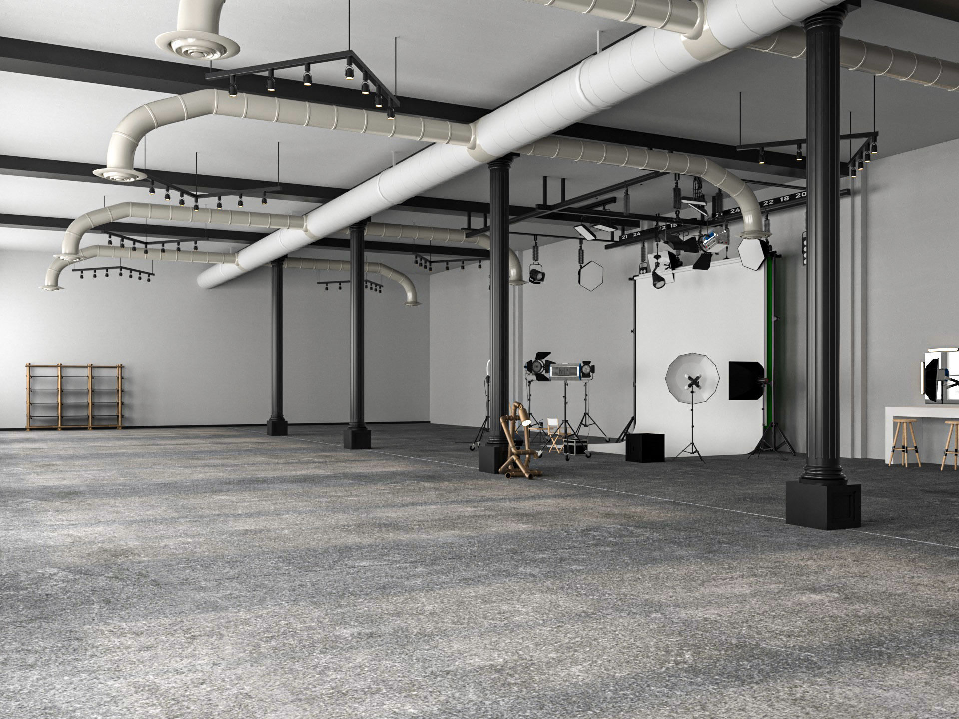 Photography Studio Scene 2 3D model_3