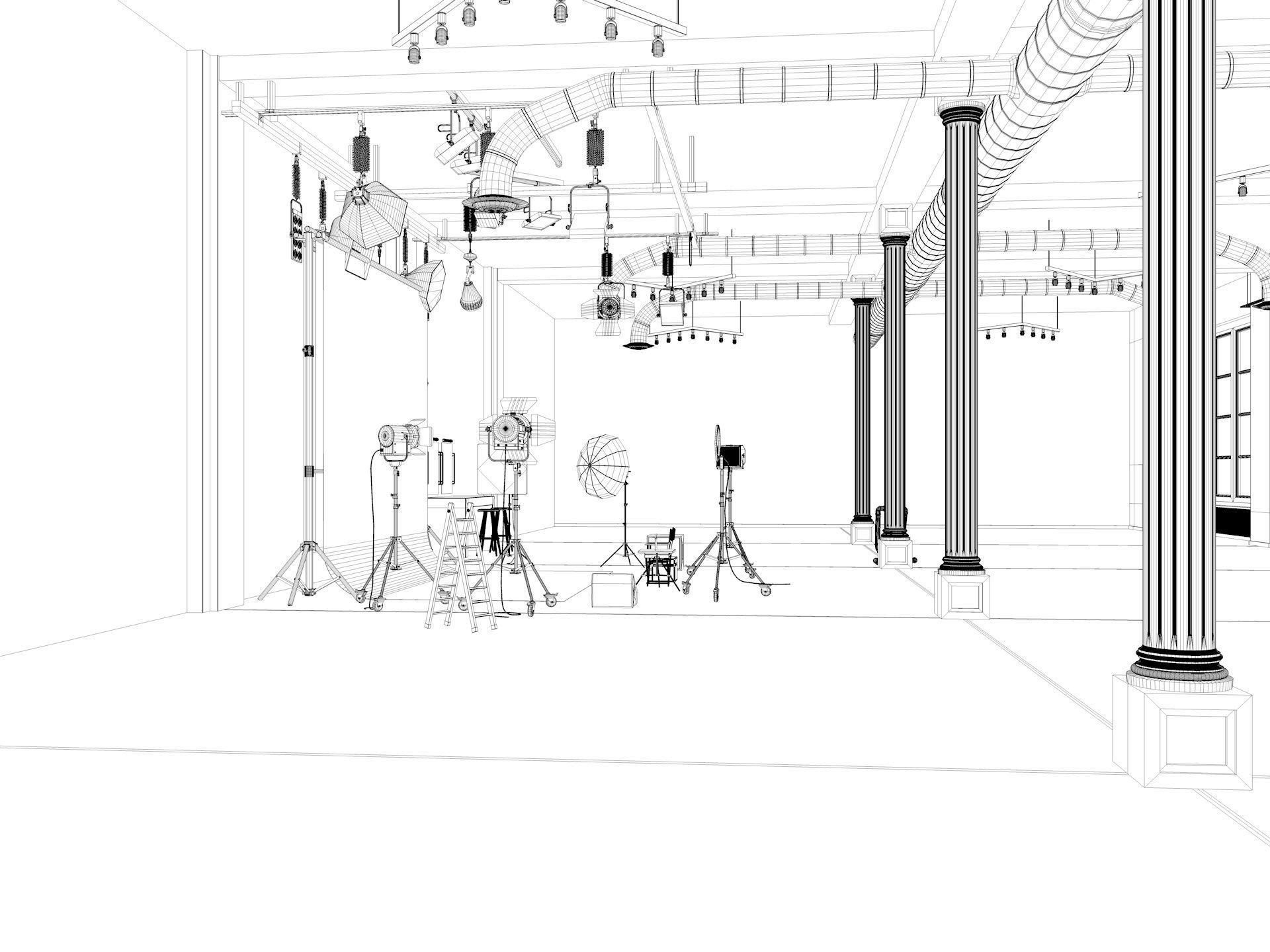 Photography Studio Scene 2 3D model_17