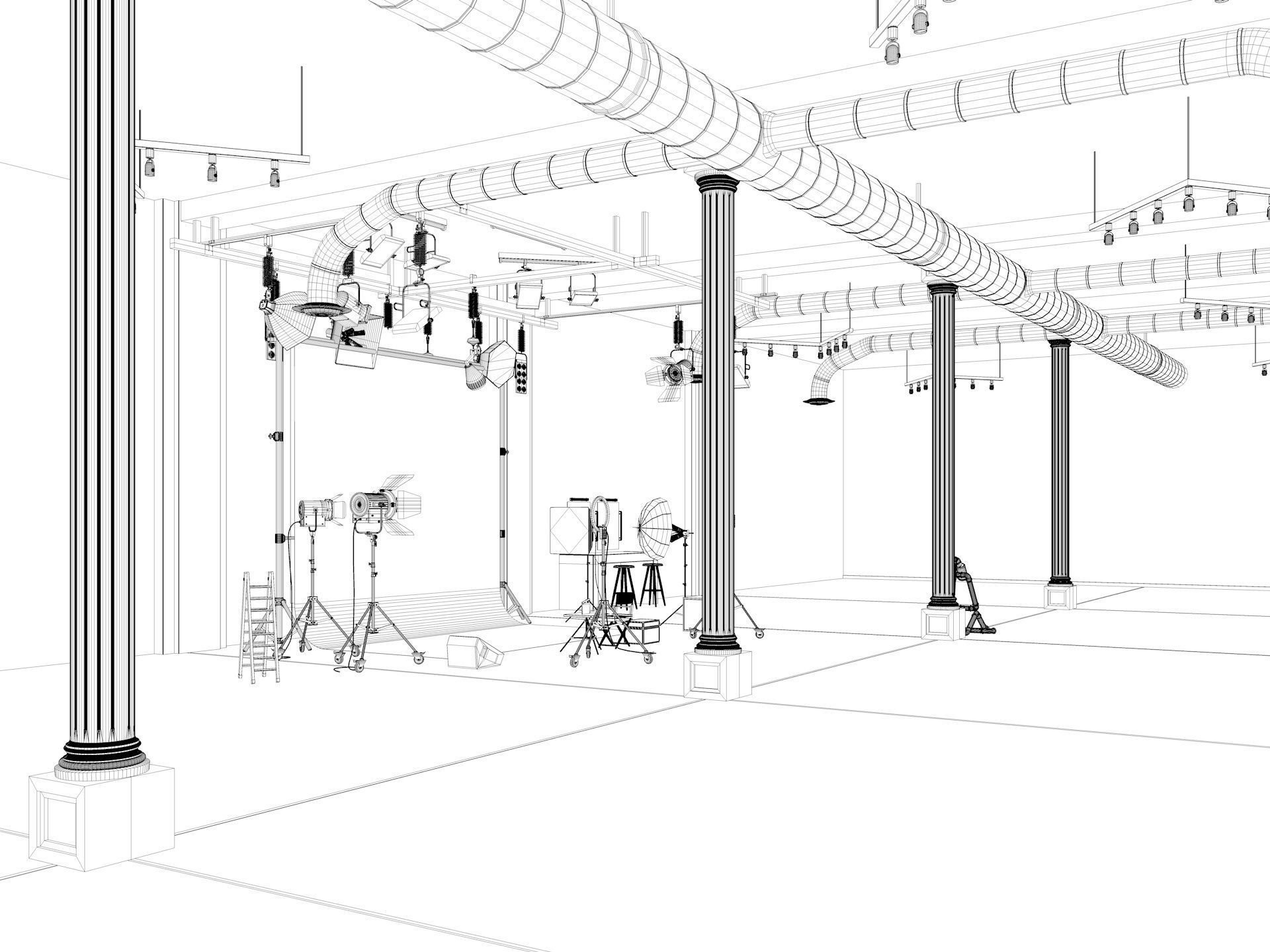 Photography Studio Scene 2 3D model_11