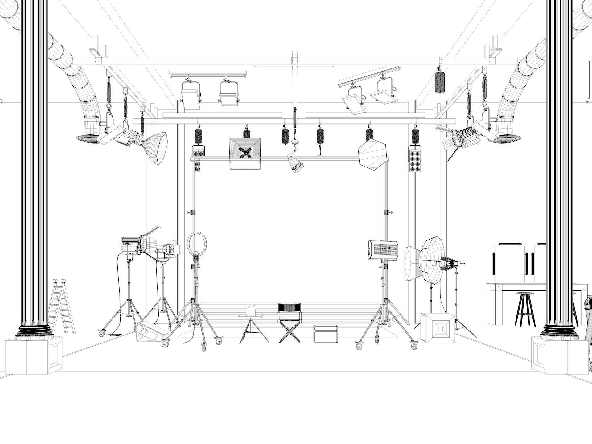 Photography Studio Scene 2 3D model_15